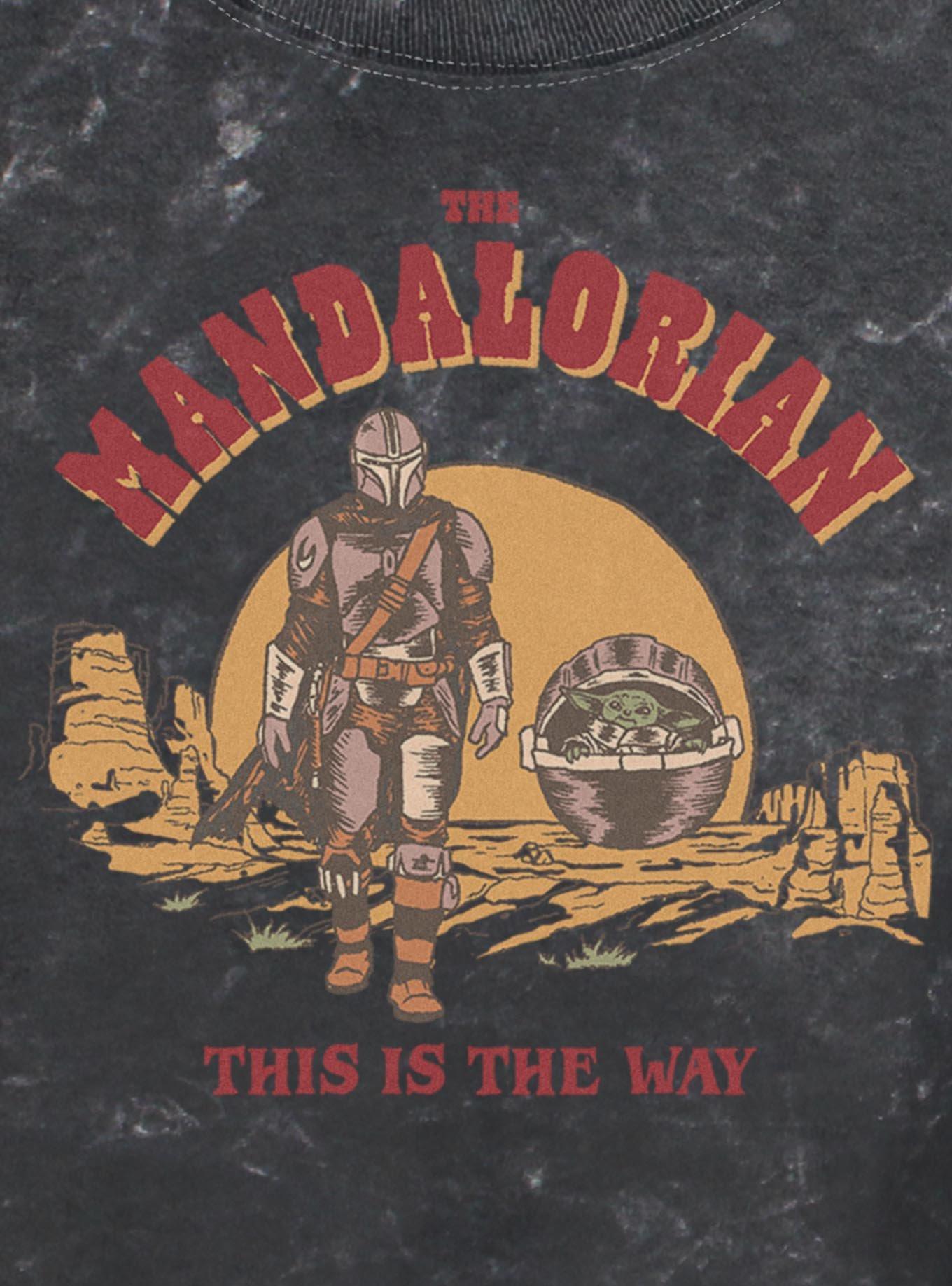 Star Wars The Mandalorian Sunset Stride Girls Mineral Wash Crop T-Shirt, , hi-res