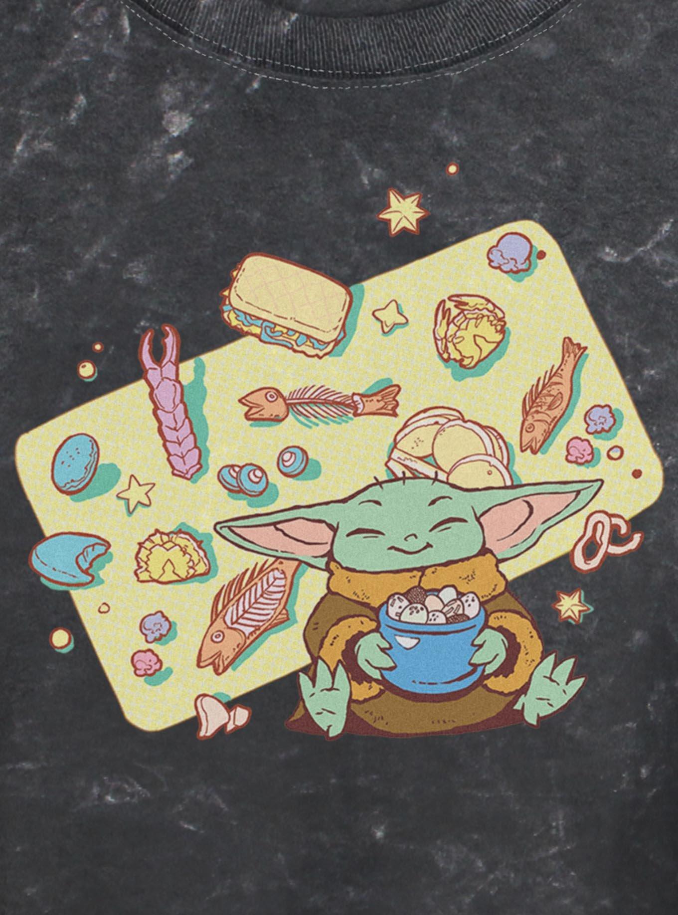 Star Wars The Mandalorian & Grogu Enjoy Your Meal Girls Mineral Wash Crop T-Shirt, , hi-res