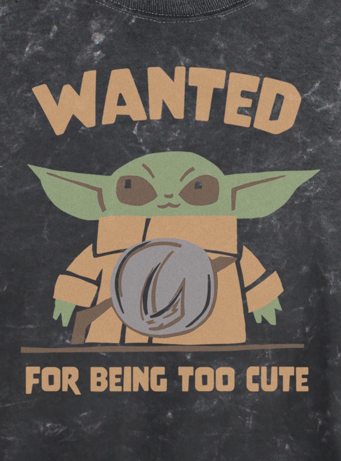 Star Wars The Mandalorian & Grogu Wanted For Being Too Cure Girls Mineral Wash Crop T-Shirt, , hi-res