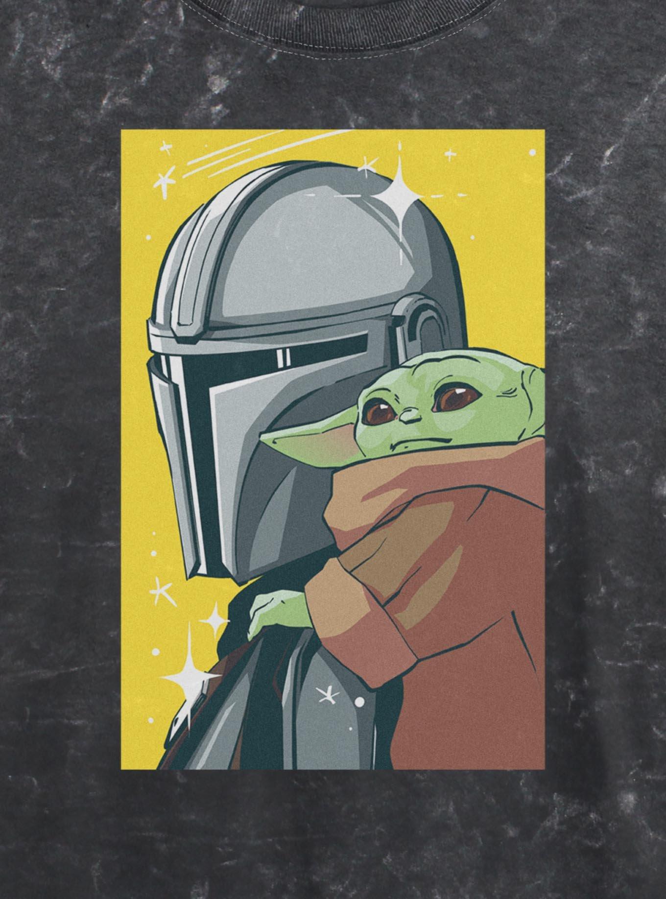 Star Wars The Mandalorian & Grogu Poster Duo Girls Mineral Wash Crop T-Shirt, , hi-res
