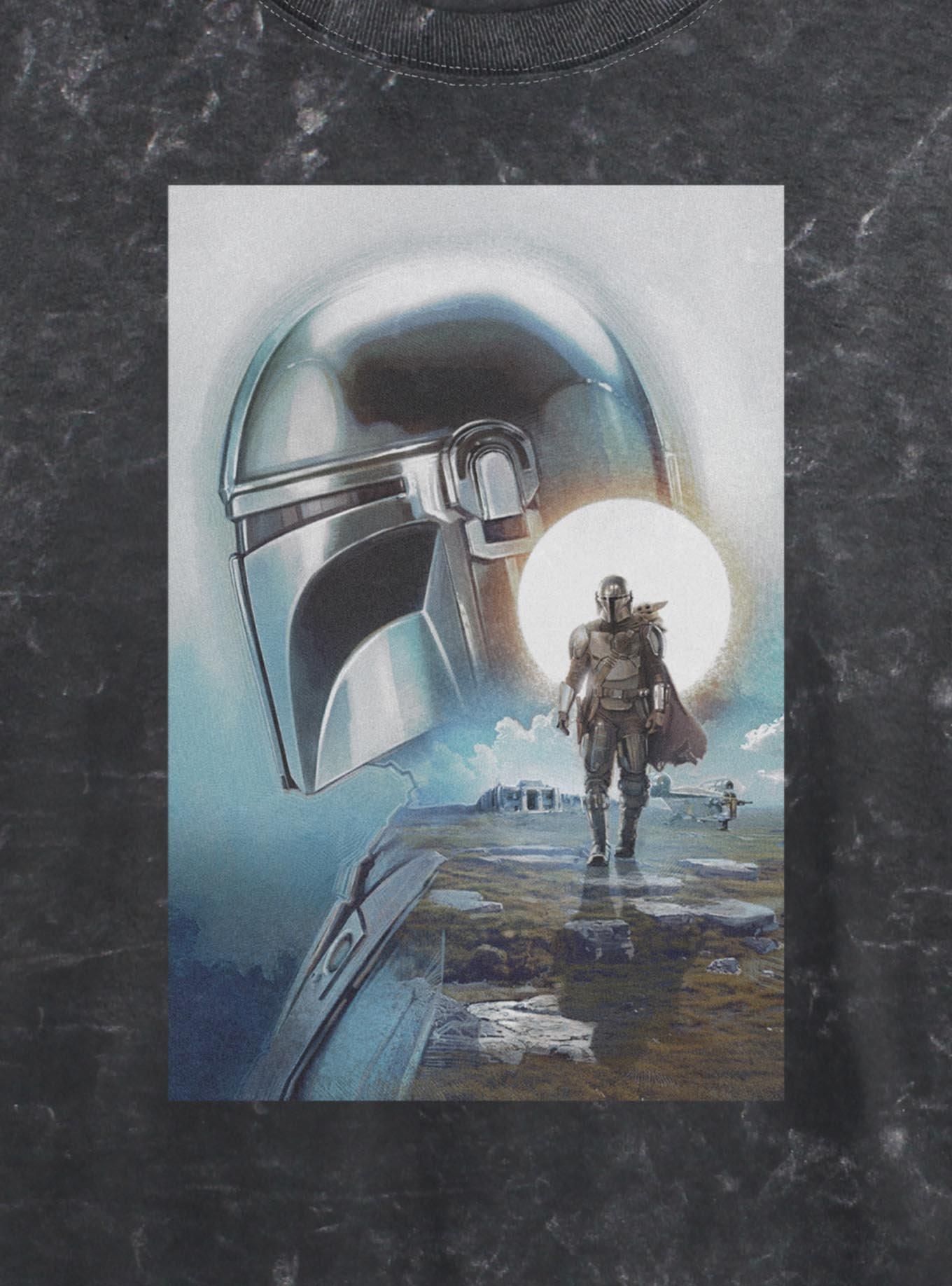 Star Wars The Mandalorian & Grogu Poster Girls Mineral Wash Crop T-Shirt, , hi-res