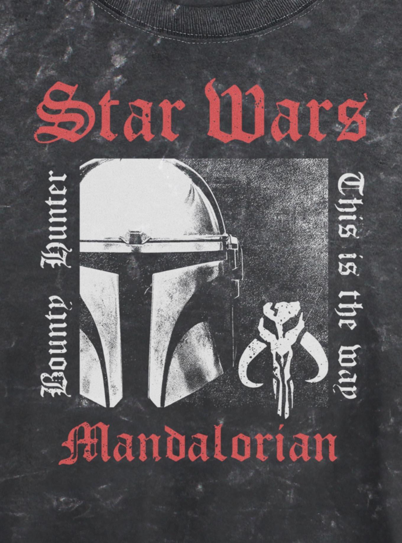 Star Wars The Mandalorian Wanted Girls Mineral Wash Crop T-Shirt, , hi-res