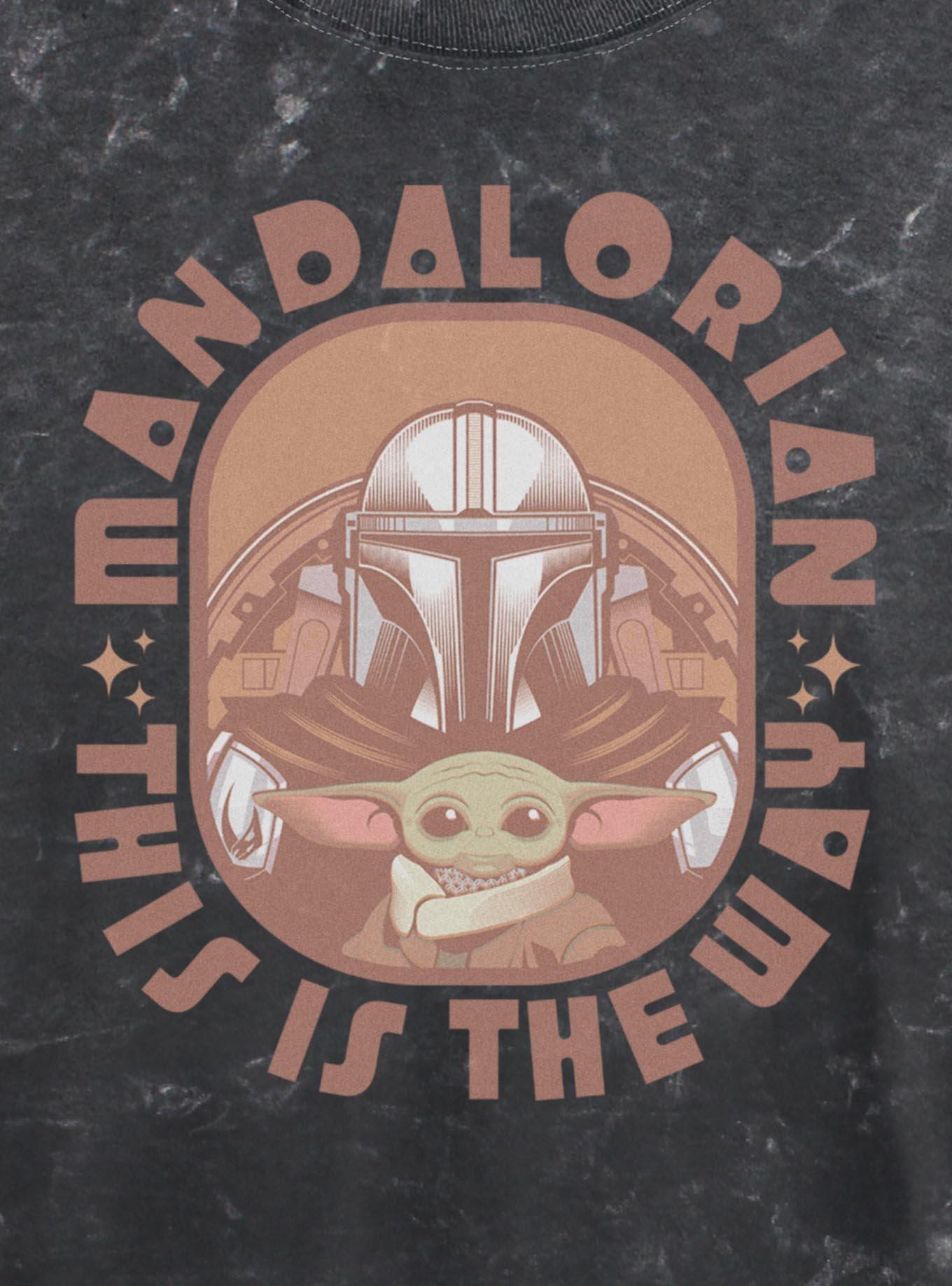Star Wars The Mandalorian Mando & Grogu Girls Mineral Wash Crop T-Shirt, , hi-res