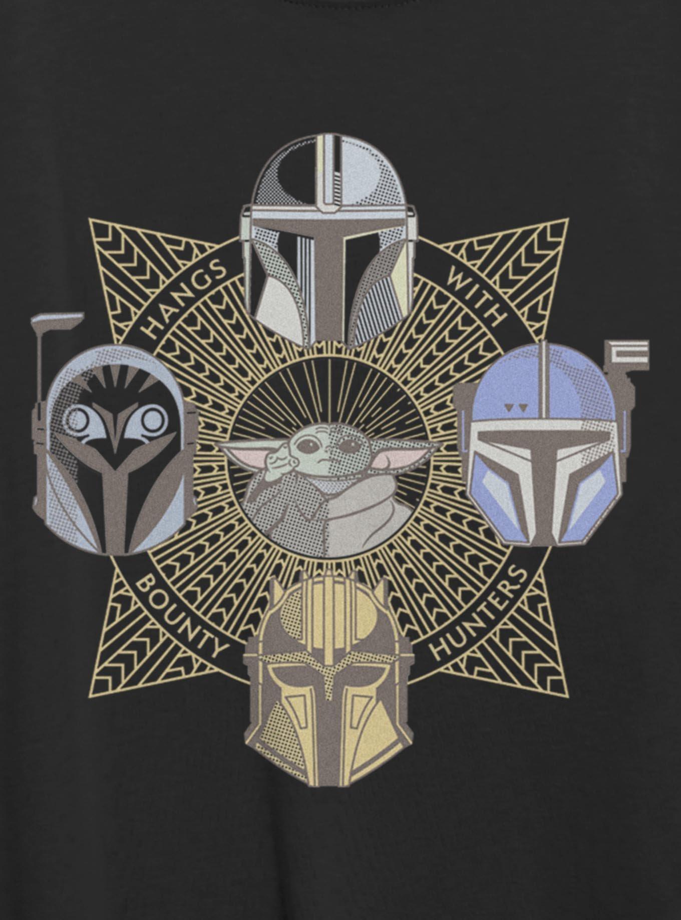Star Wars The Mandalorian Grogu And Hunters Girls Oversized T-Shirt, , hi-res