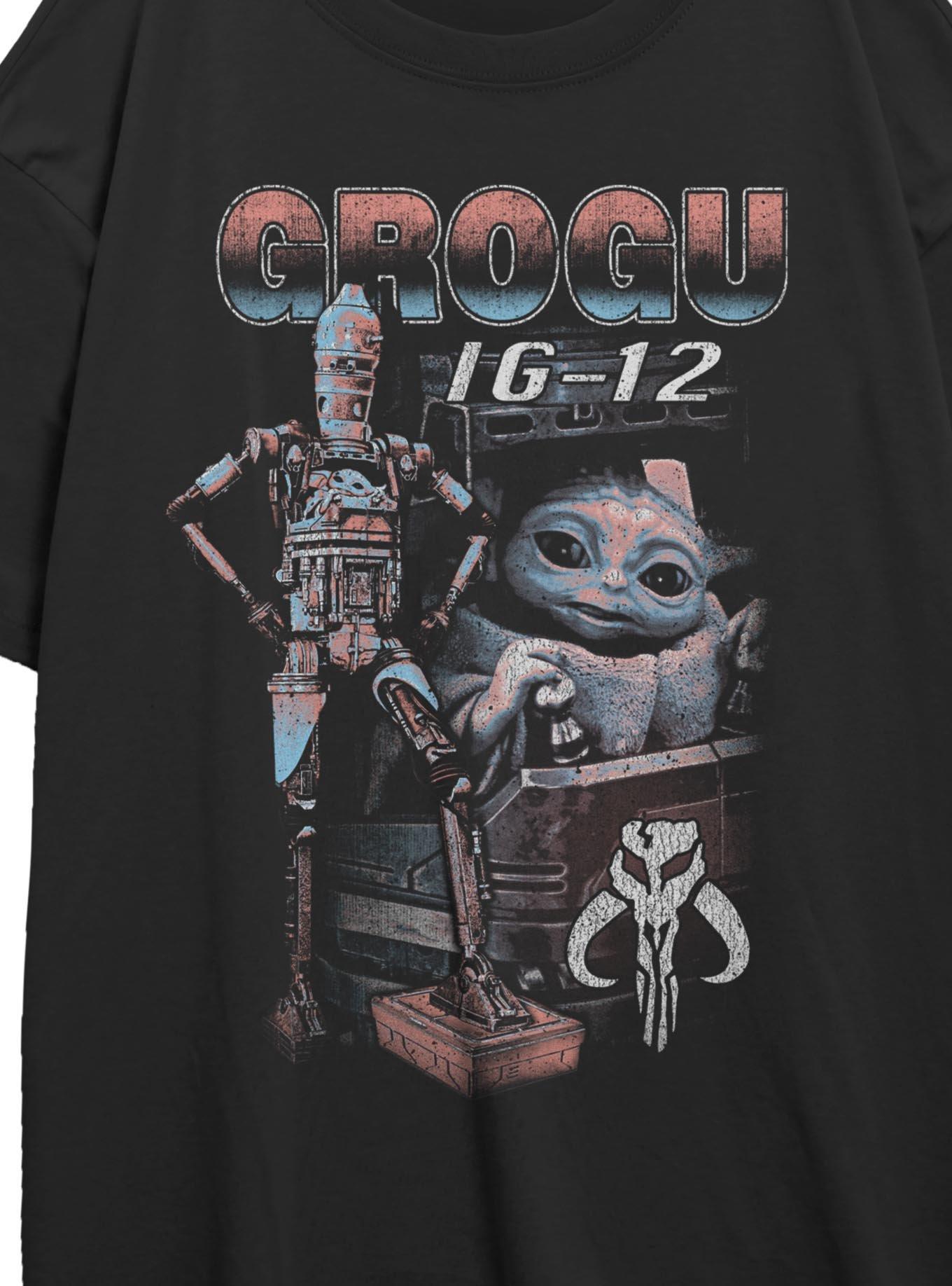 Star Wars The Mandalorian Grogu & IG-12 Girls Oversized T-Shirt, , hi-res