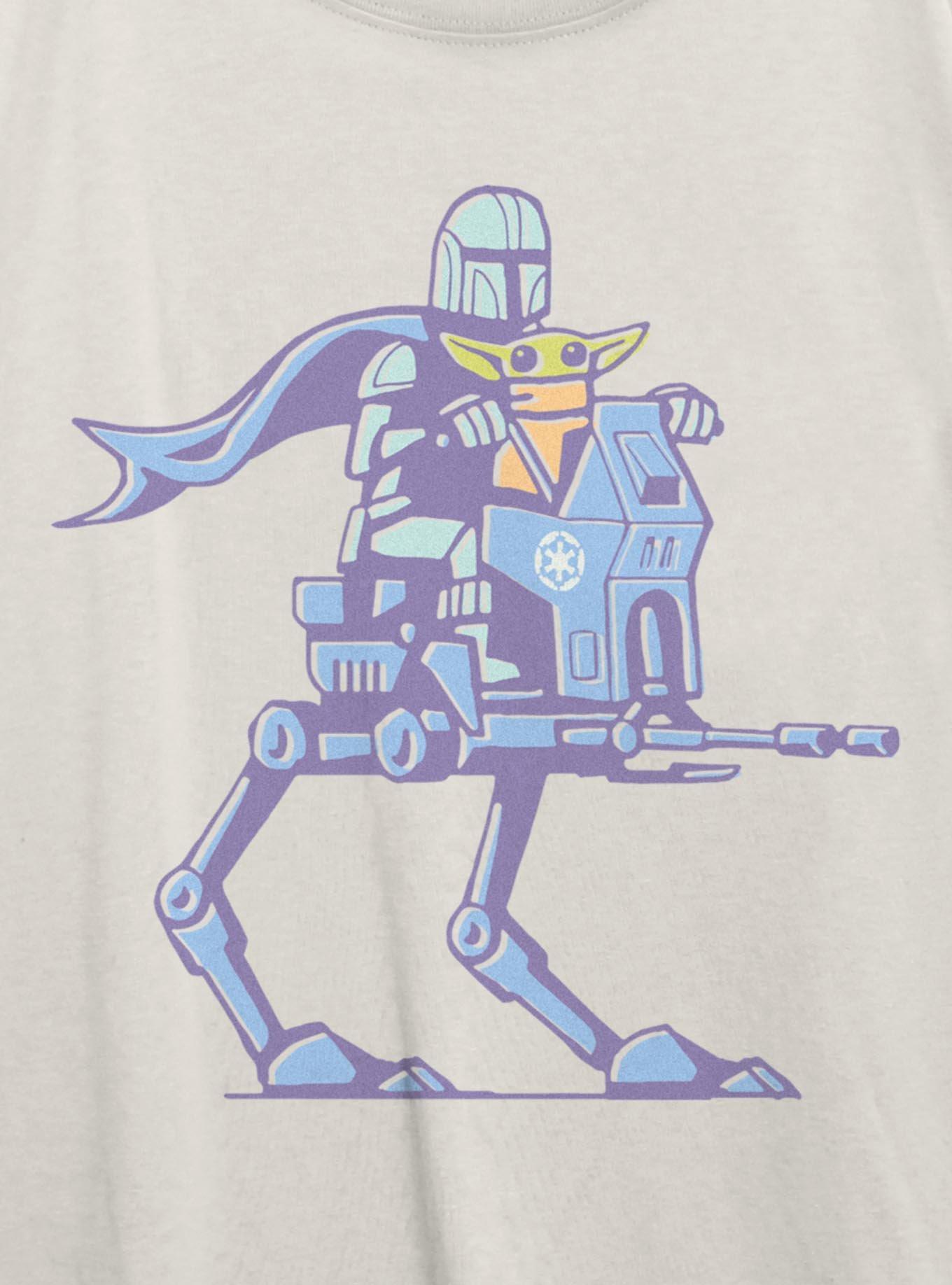 Star Wars The Mandalorian & Grogu On A Ride Girls Oversized T-Shirt, EGRET, alternate - view 2