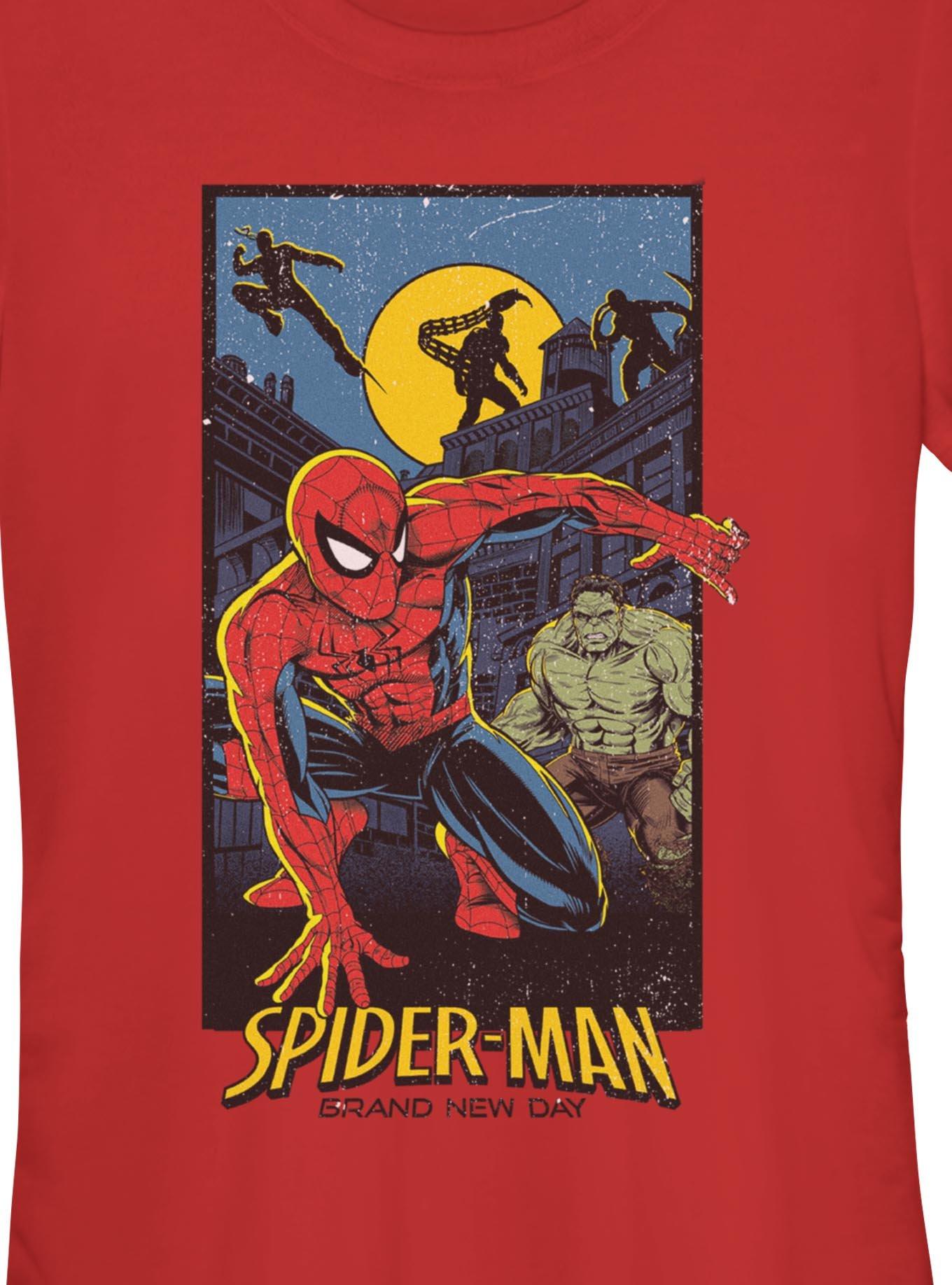 Marvel Spider-Man: Brand New Day Heroes Vs Villains Poster Girls T-Shirt, , hi-res