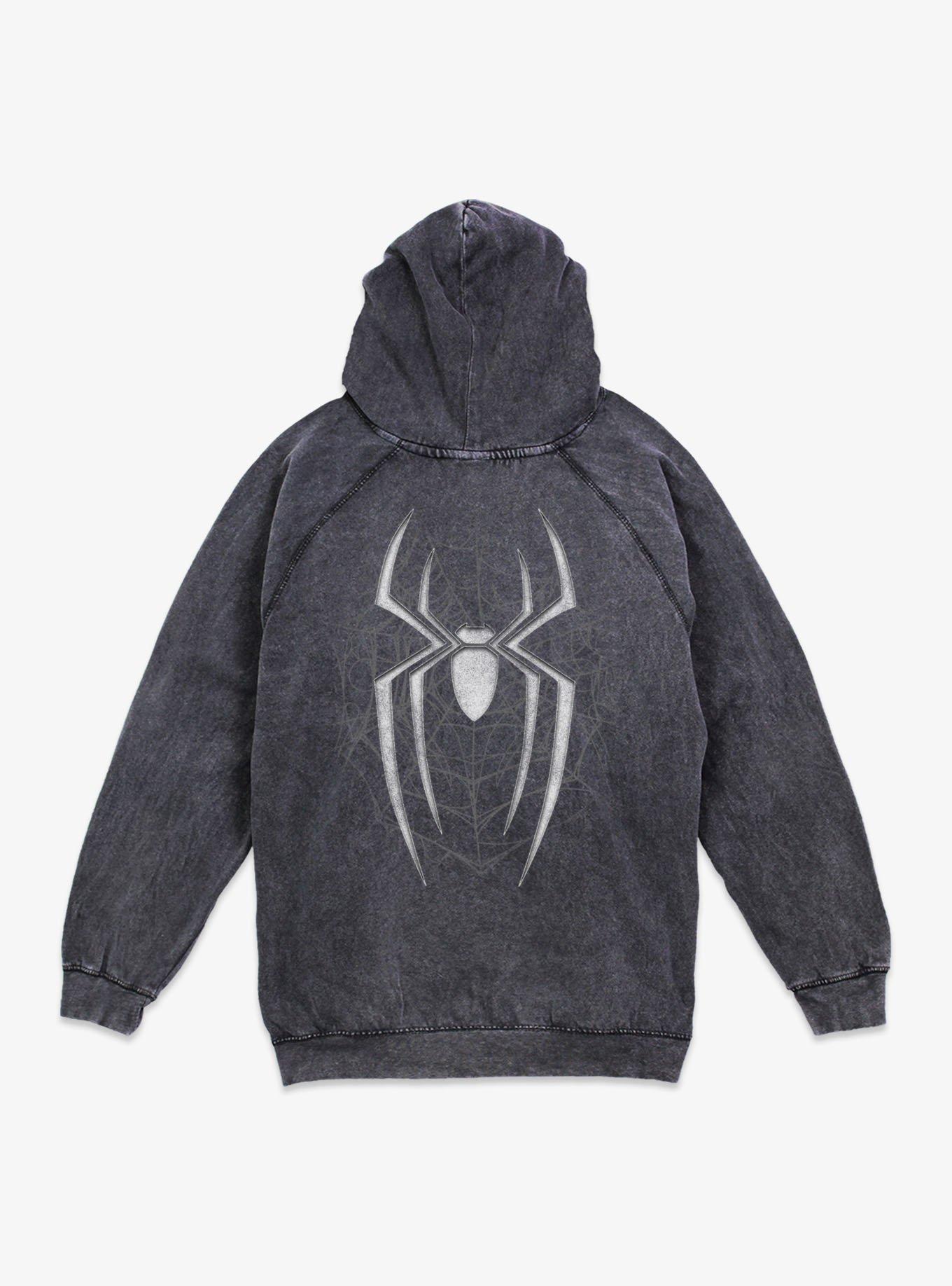 Marvel Spider-Man: Brand New Day Dark Spiderweb Mineral Wash Hoodie Hot Topic Exclusive, , hi-res