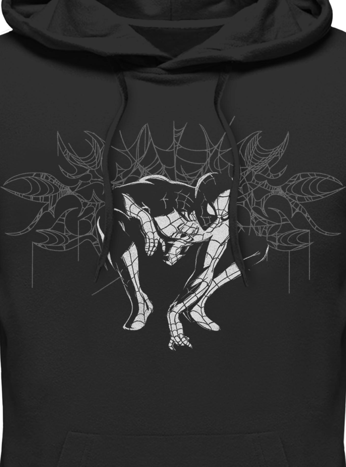 Marvel Spider-Man: Brand New Day Dark Spiderweb Hoodie Hot Topic Exclusive, BLACK, alternate - view 3