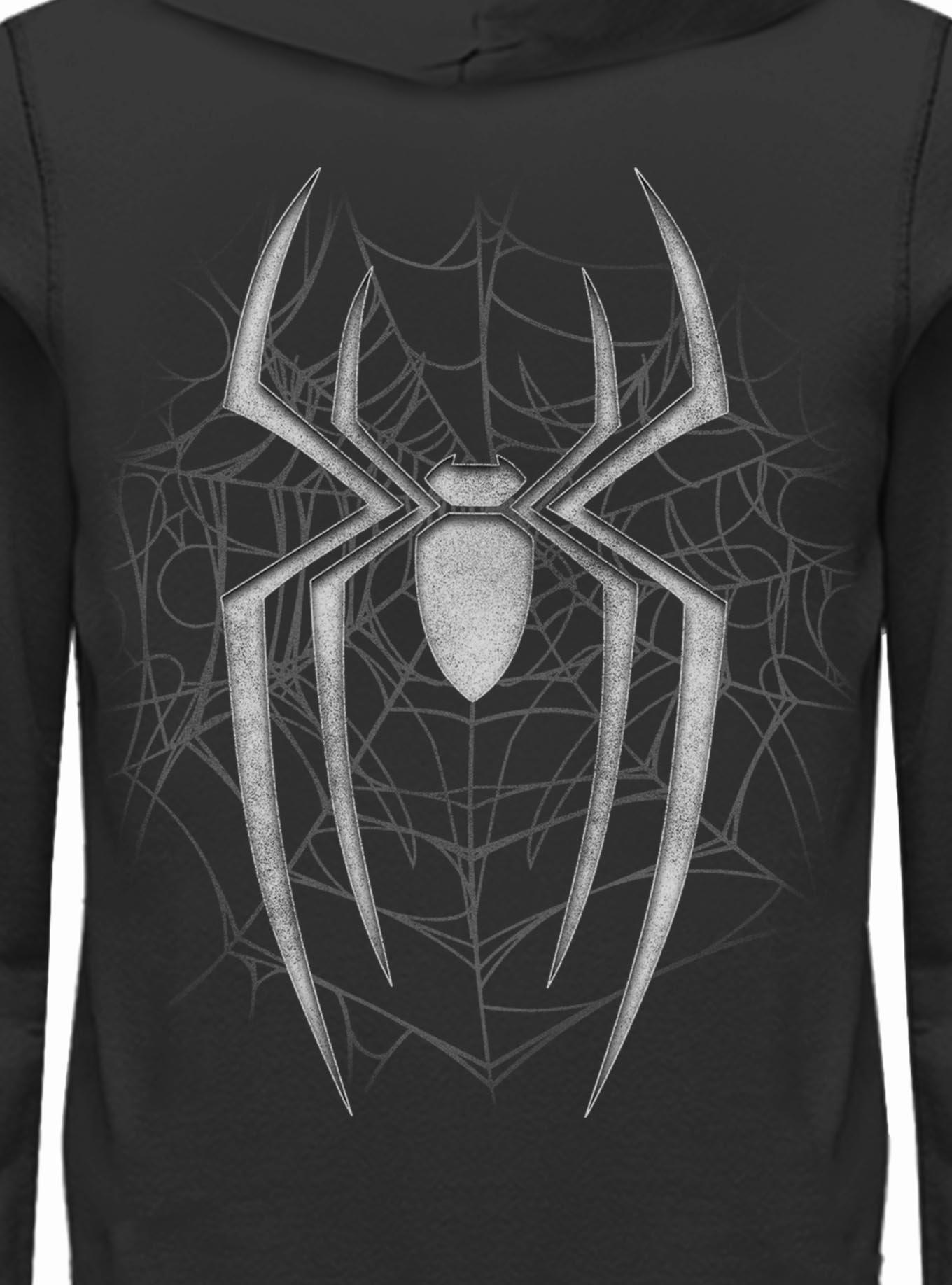 Marvel Spider-Man: Brand New Day Dark Spiderweb Hoodie Hot Topic Exclusive, BLACK, alternate - view 4