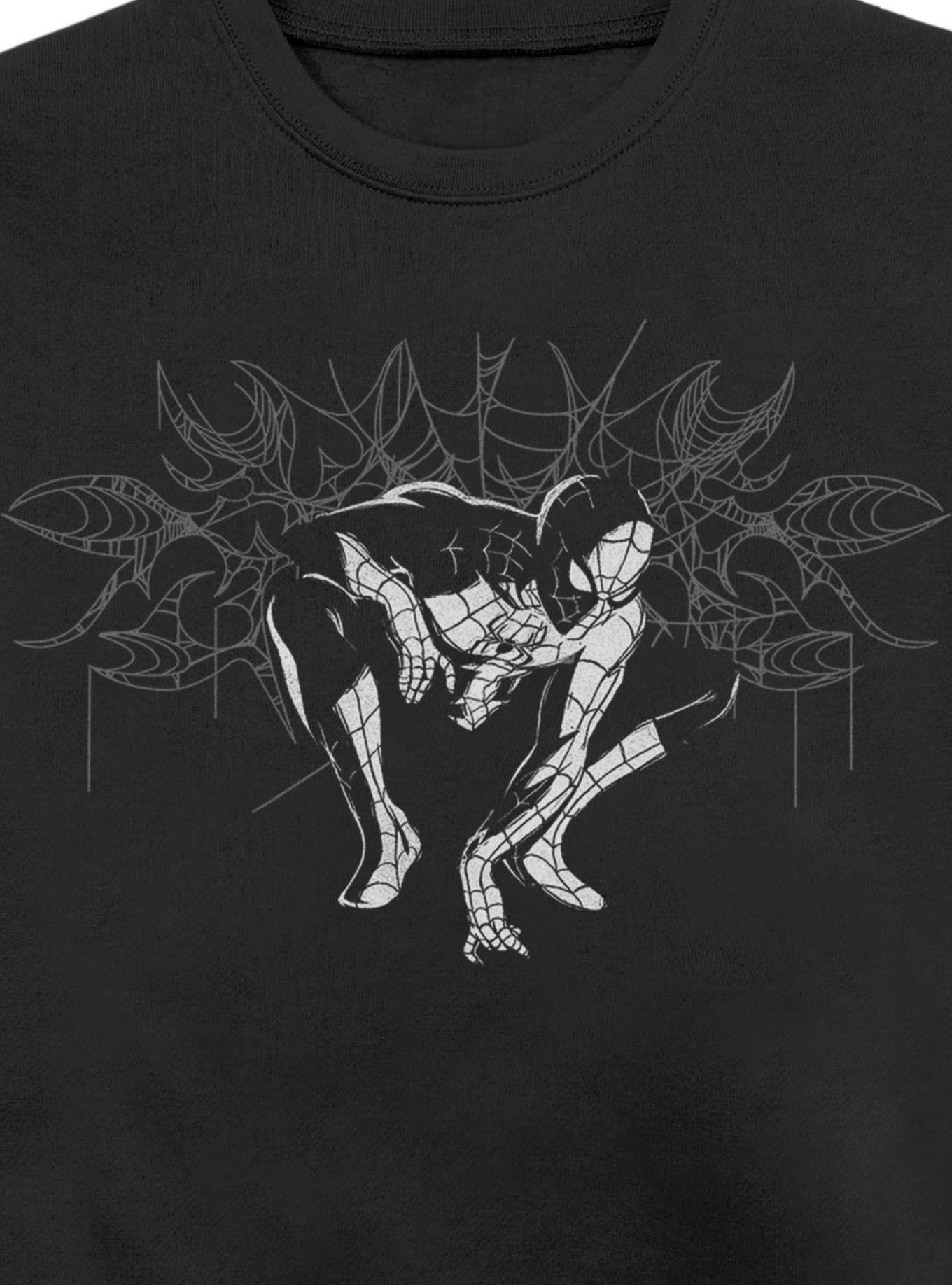 Marvel Spider-Man: Brand New Day Dark Spiderweb Sweatshirt Hot Topic Exclusive, BLACK, alternate - view 3