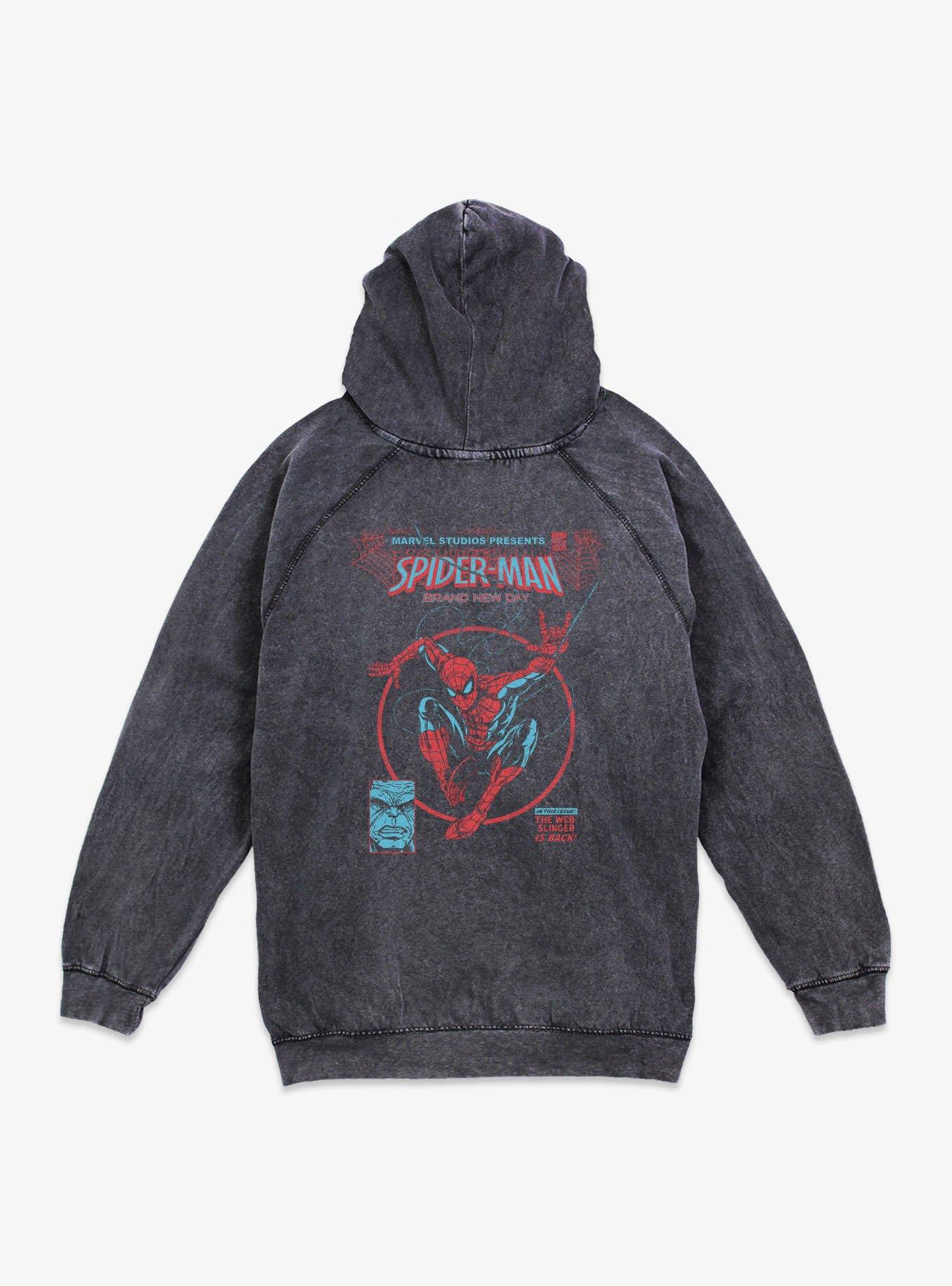 Marvel Spider-Man: Brand New Day Web Slinger Mineral Wash Hoodie Hot Topic Exclusive, , hi-res