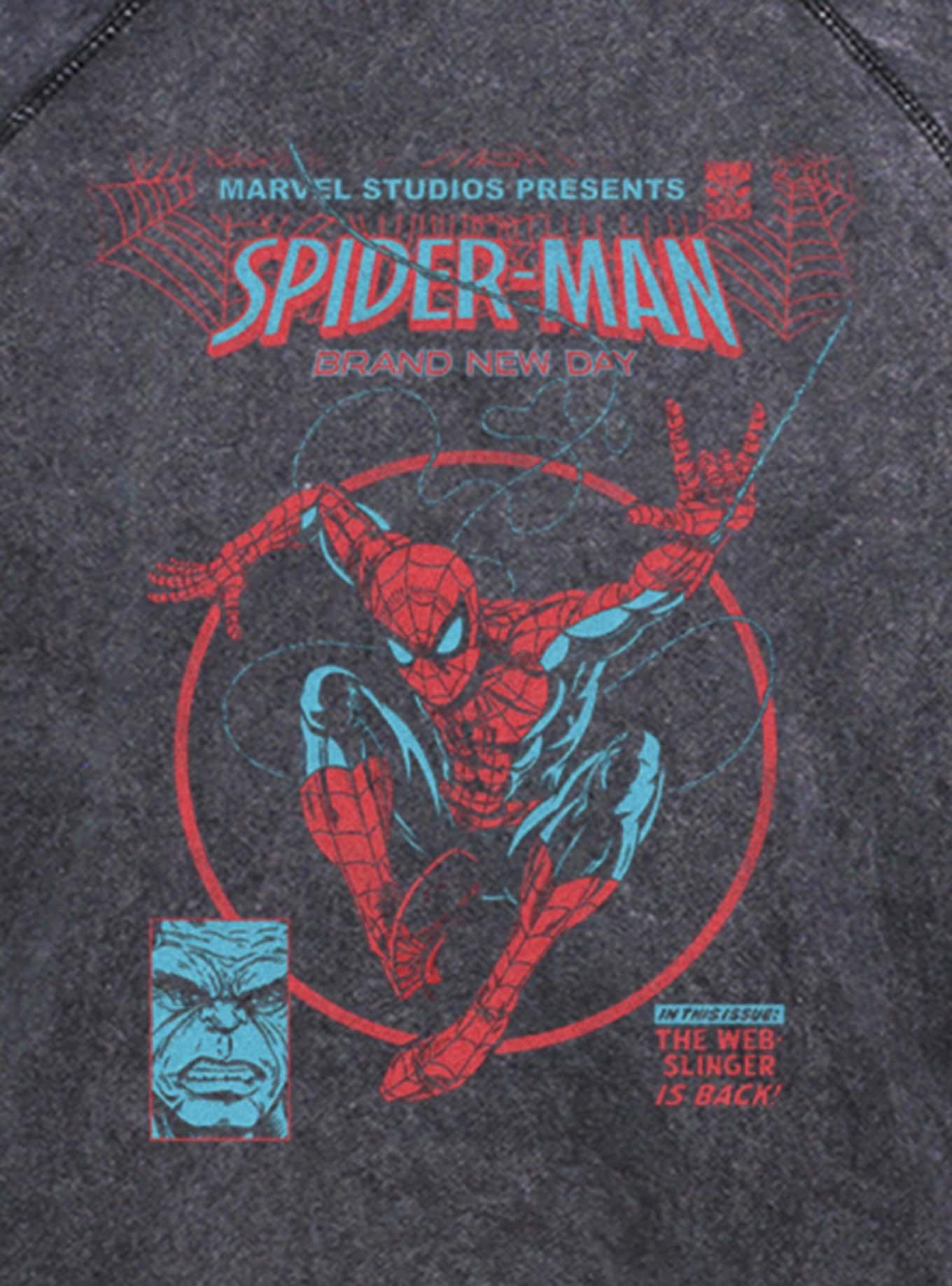 Marvel Spider-Man: Brand New Day Web Slinger Mineral Wash Hoodie Hot Topic Exclusive, BLACK, alternate - view 4