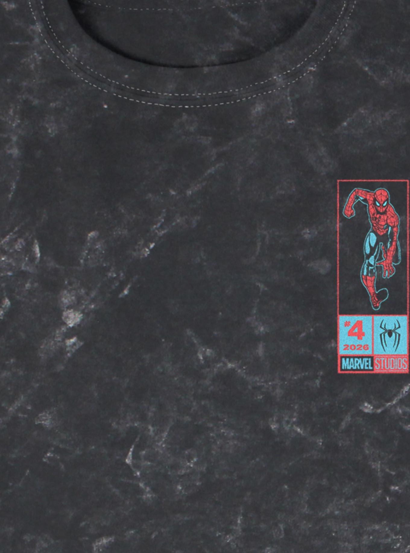 Marvel Spider-Man: Brand New Day Web Slinger Mineral Wash T-Shirt Hot Topic Exclusive, BLACK, alternate - view 3