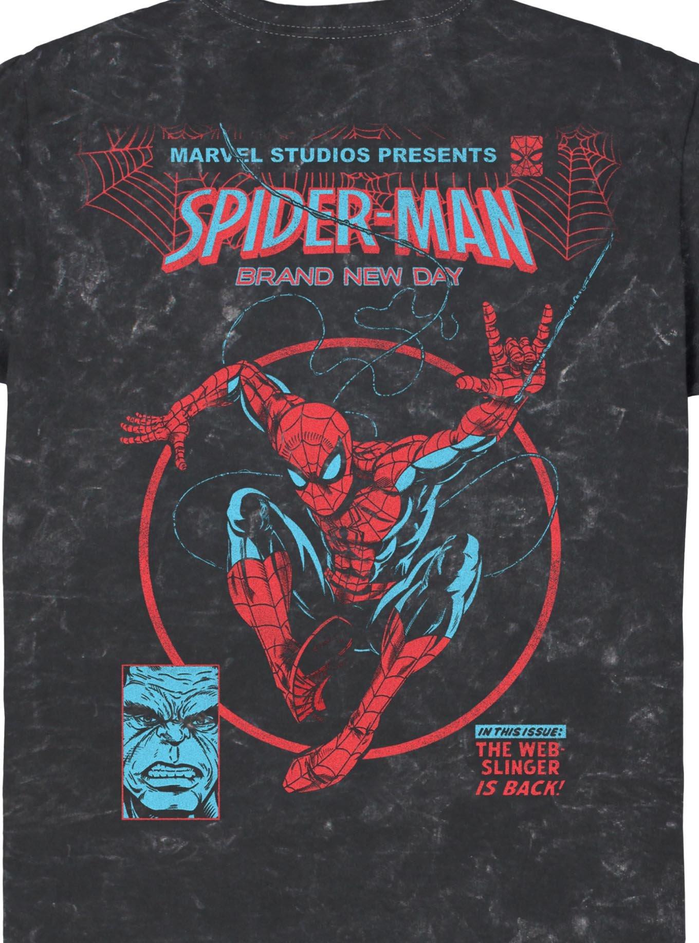 Marvel Spider-Man: Brand New Day Web Slinger Mineral Wash T-Shirt Hot Topic Exclusive, BLACK, alternate - view 4