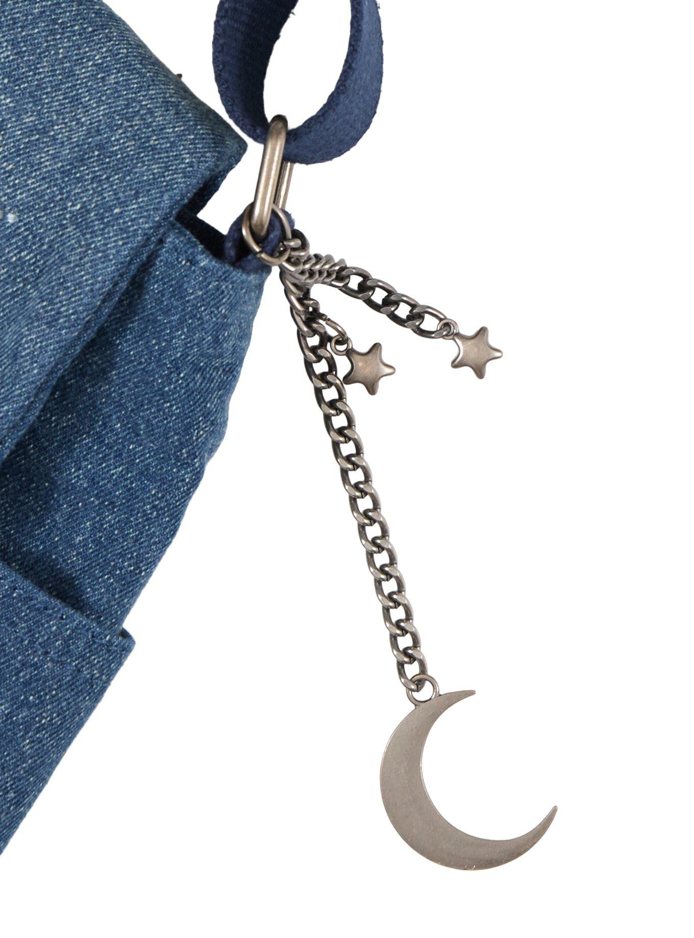 Moon & Stars Denim Messenger Bag, , alternate - view 4