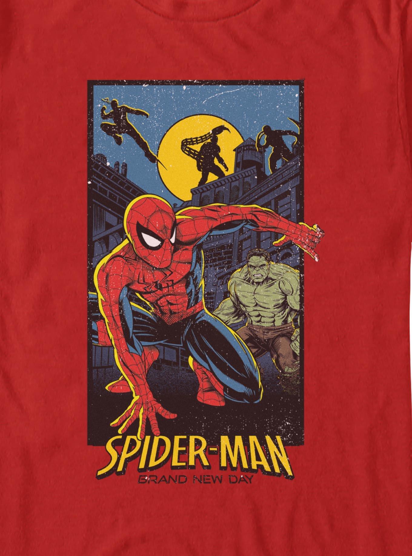 Marvel Spider-Man: Brand New Day Heroes Vs Villains Poster T-Shirt, , hi-res