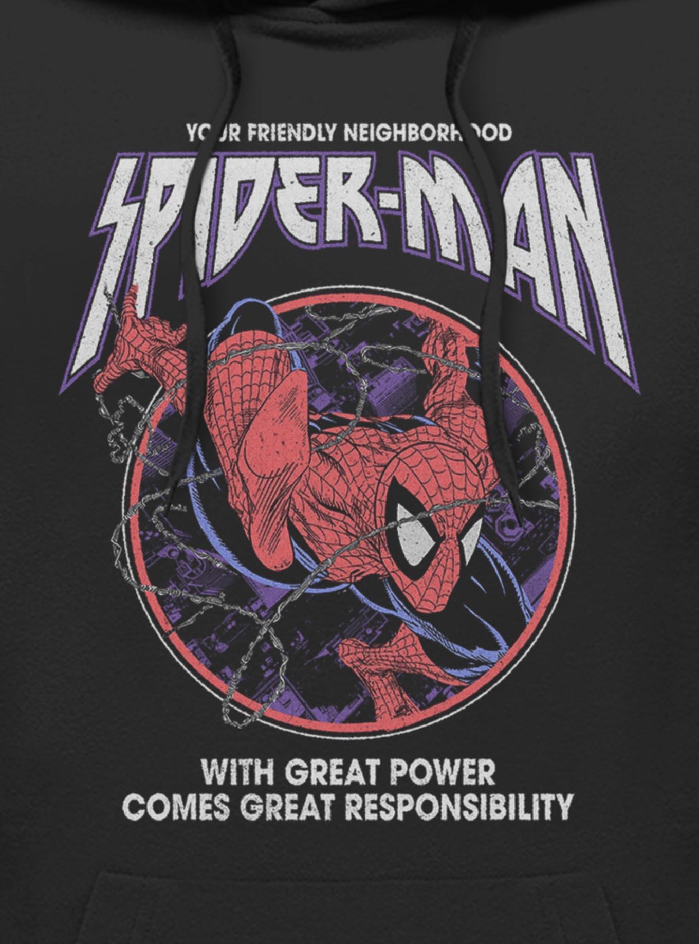 Marvel Spider-Man Your Friendly Neighborhood Hoodie Hot Topic Exclusive, BLACK, alternate - view 2