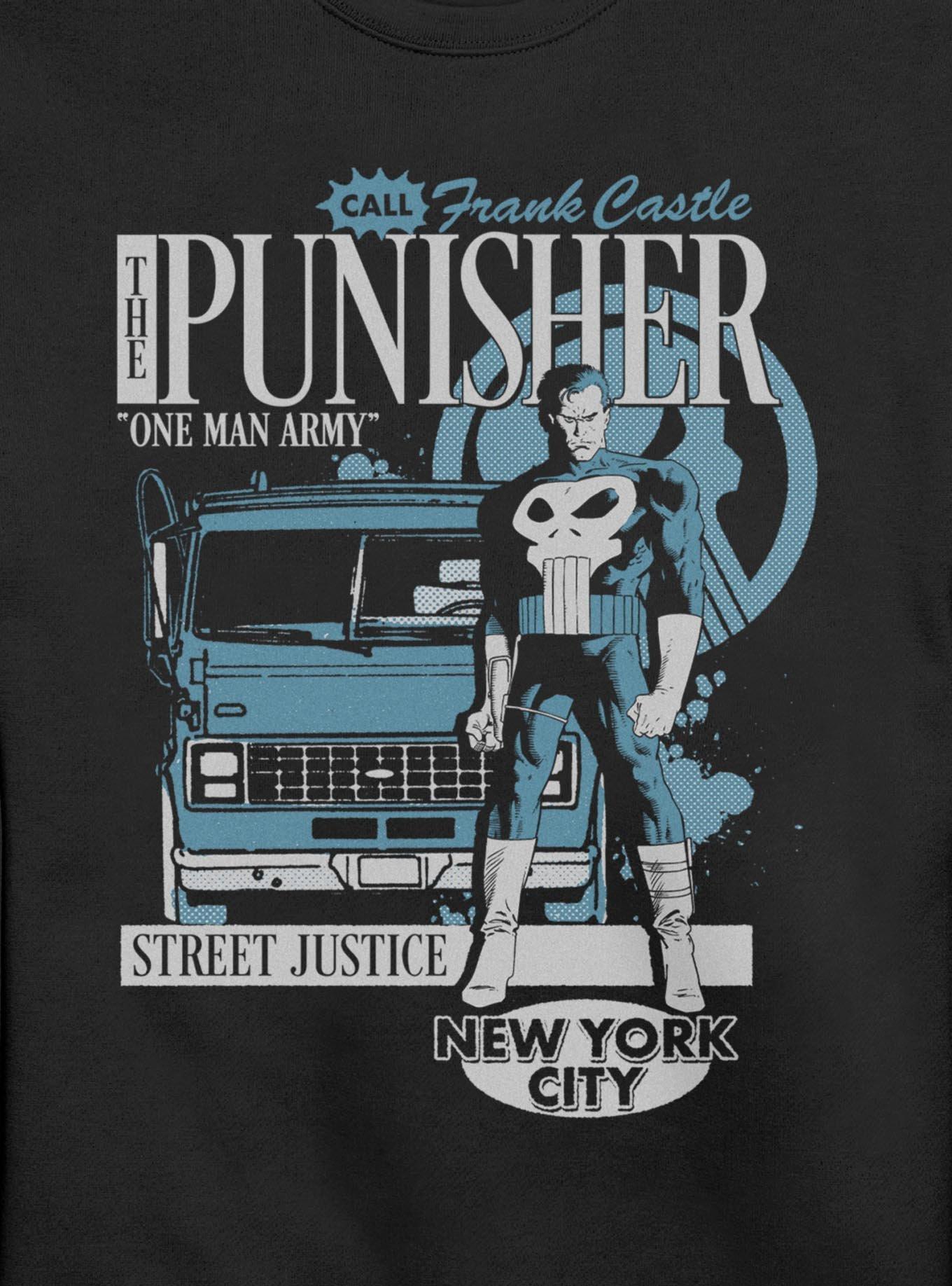 Marvel Punisher One Man Army Sweatshirt Hot Topic Exclusive, , hi-res