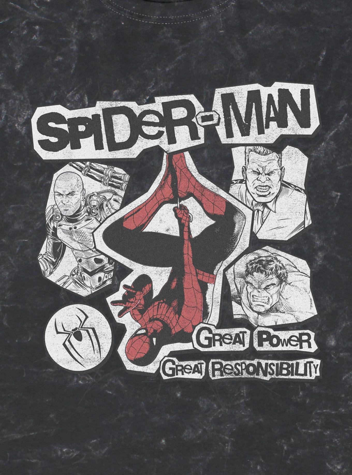 Marvel Spider-Man: Brand New Day Great Power Mineral Wash T-Shirt Hot Topic Exclusive, , hi-res