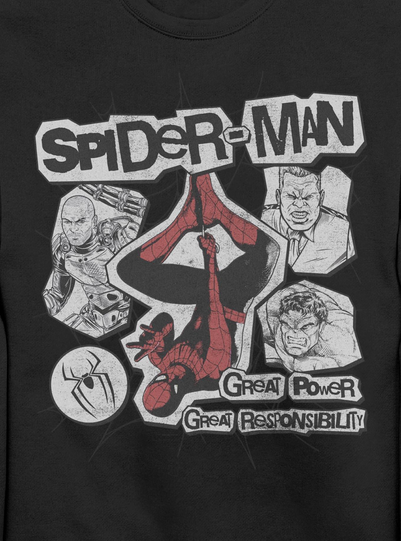 Marvel Spider-Man: Brand New Day Great Power Sweatshirt Hot Topic Exclusive, BLACK, alternate