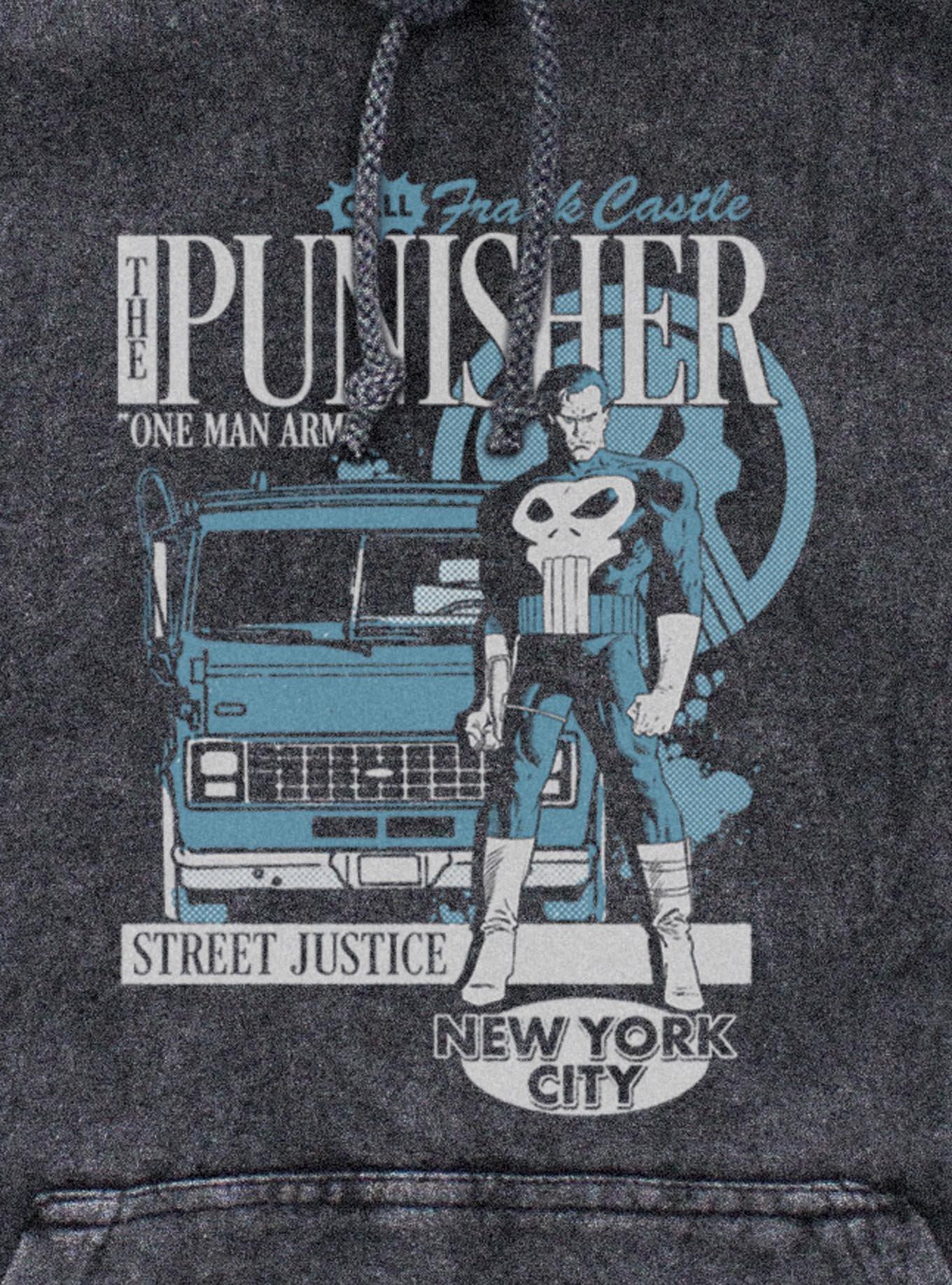 Marvel Punisher One Man Army Mineral Wash Hoodie Hot Topic Exclusive, , hi-res
