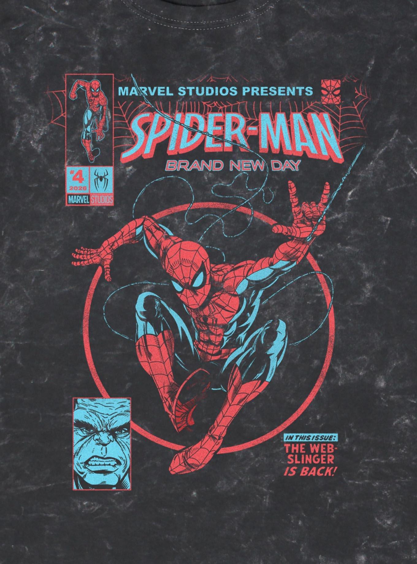 Marvel Spider-Man: Brand New Day Web Slinger Mineral Wash T-Shirt Hot Topic Exclusive, , hi-res
