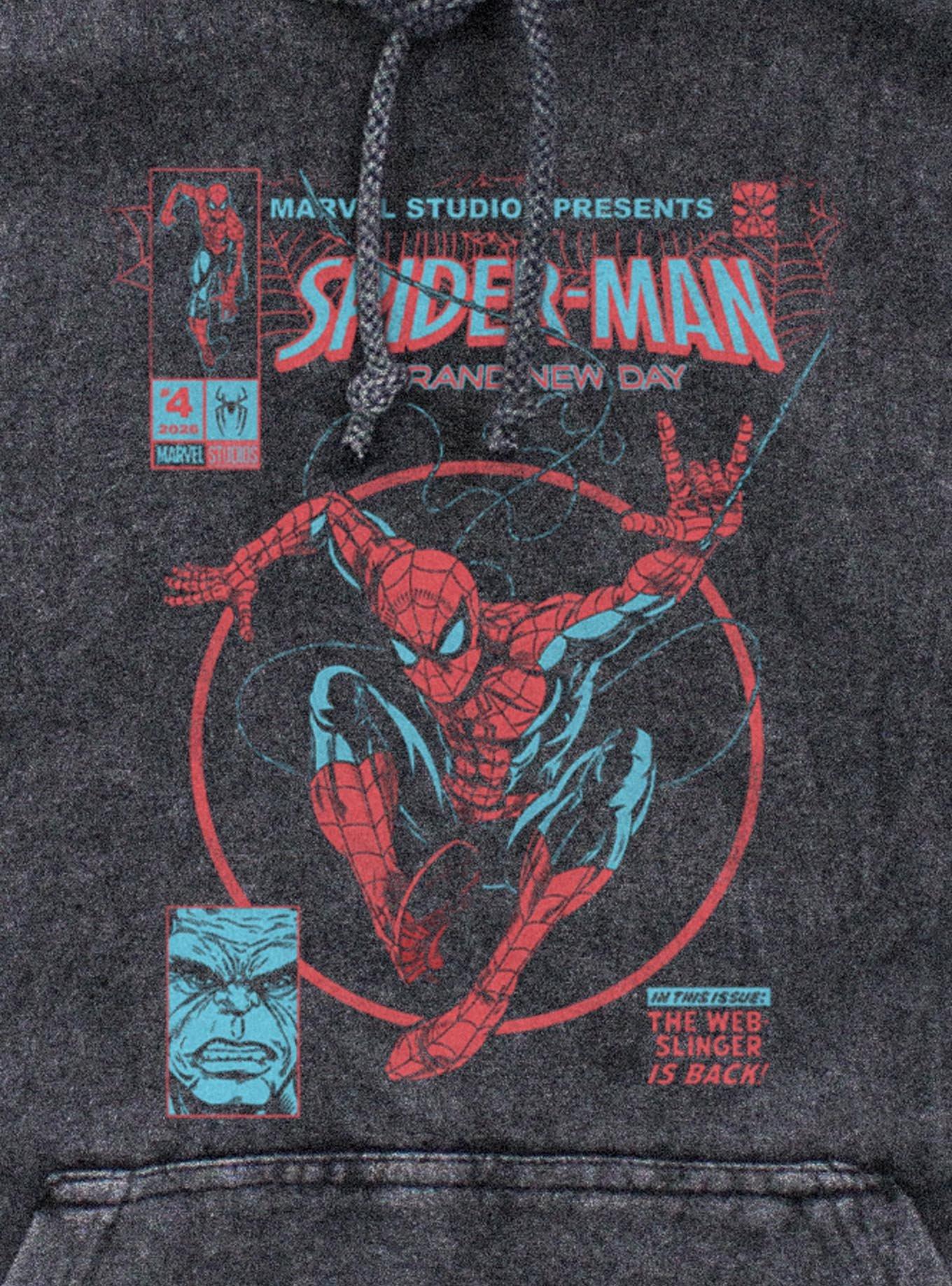 Marvel Spider-Man: Brand New Day Web Slinger Mineral Wash Hoodie Hot Topic Exclusive, , hi-res