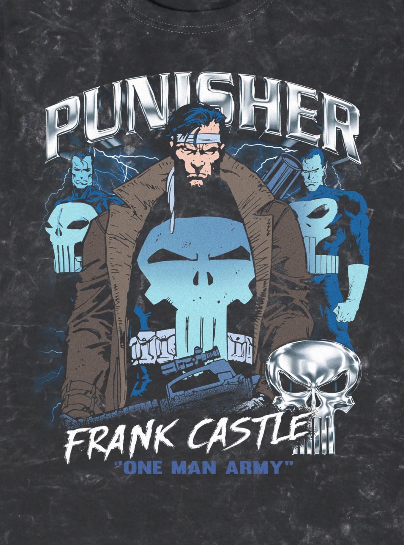 Marvel Punisher Collage Mineral Wash T-Shirt Hot Topic Exclusive, , hi-res
