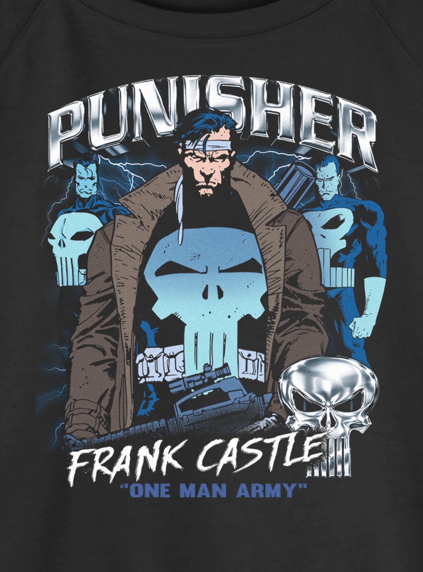 Marvel Punisher Collage Girls Slouchy Sweatshirt Hot Topic Exclusive, , hi-res