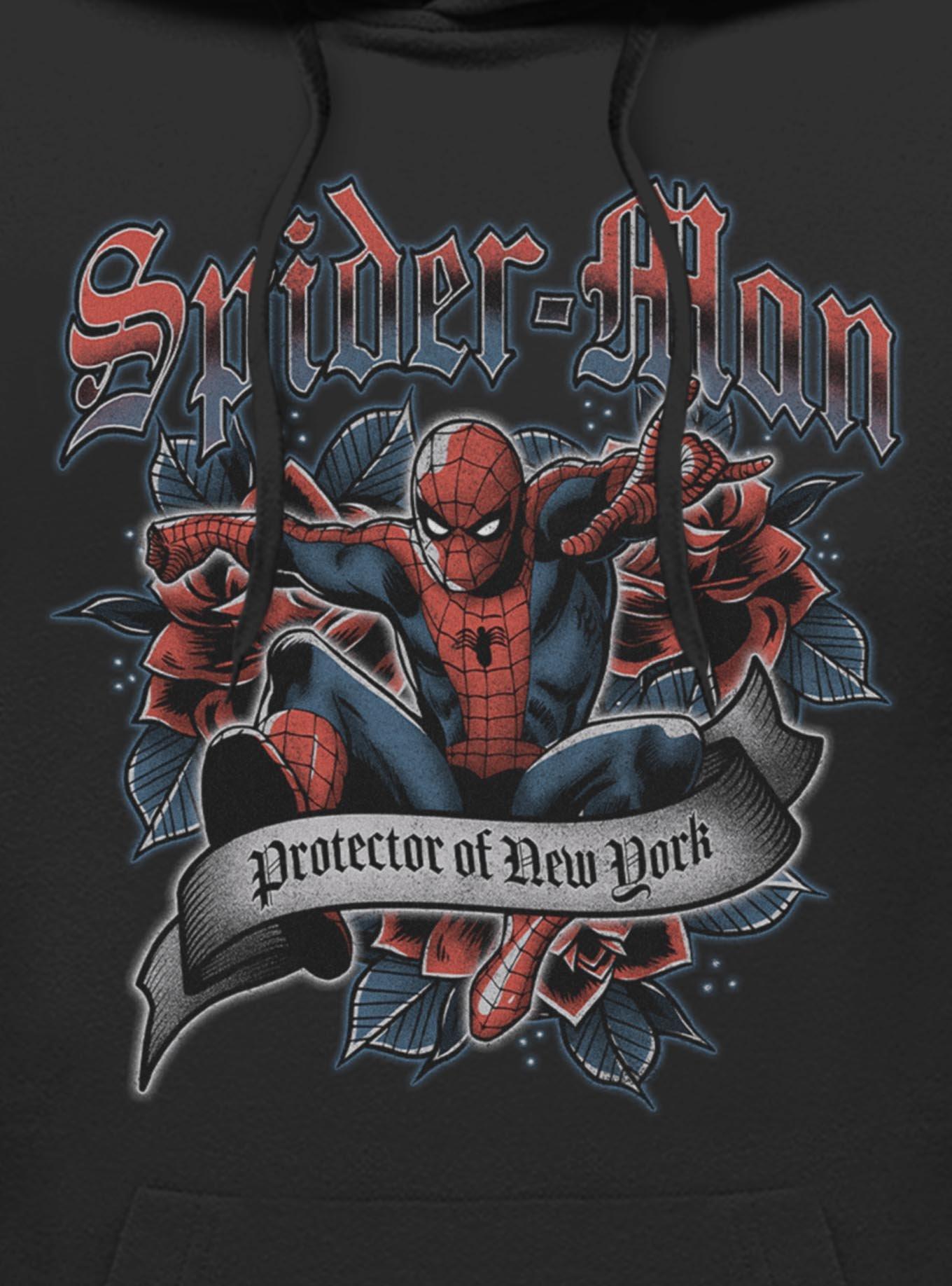 Marvel Spider-Man Tattoo Hoodie Hot Topic Exclusive, , hi-res