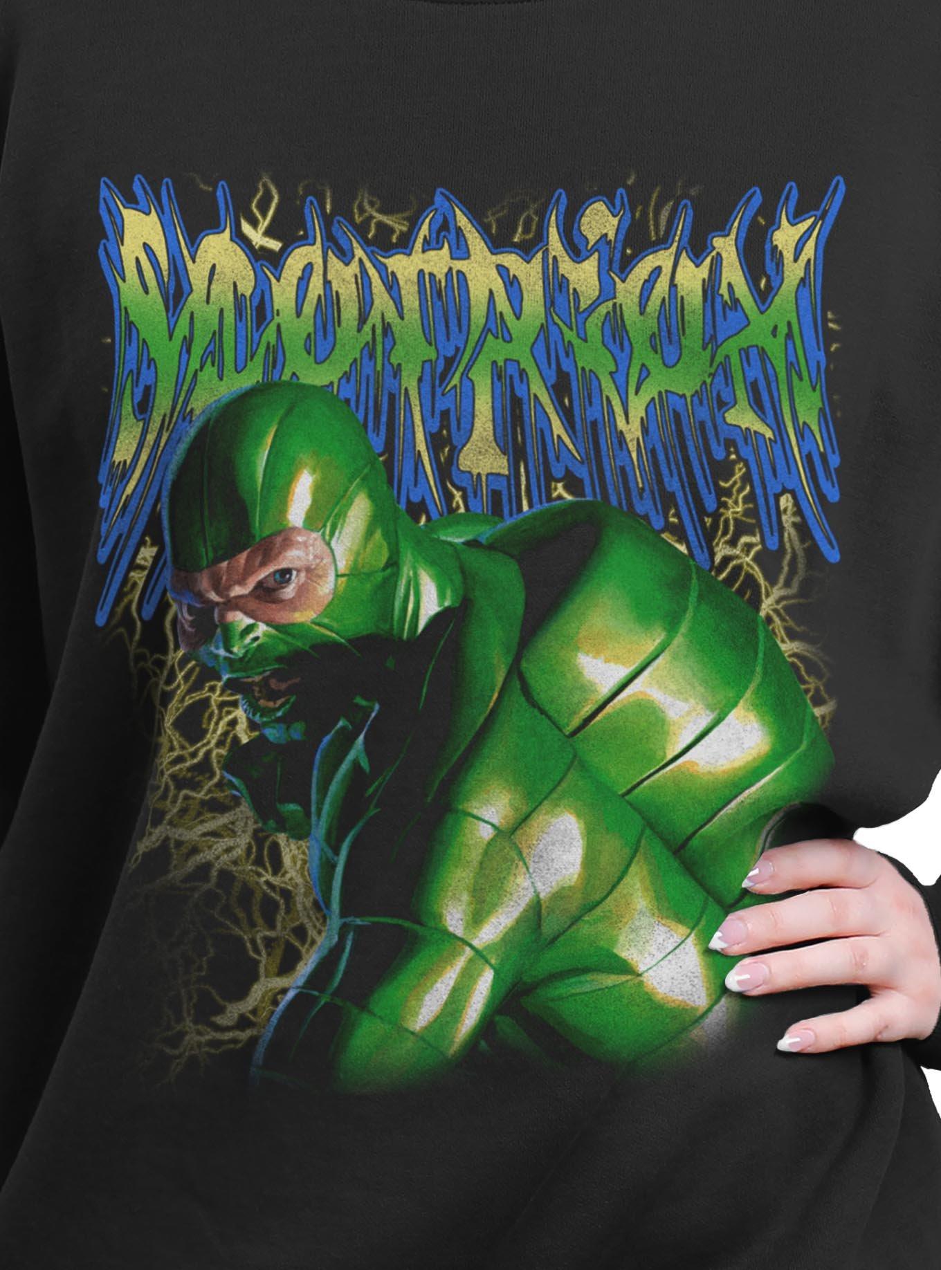Marvel Spider-Man Scorpion Lightning Girls Oversized Sweatshirt Hot Topic Exclusive, , hi-res