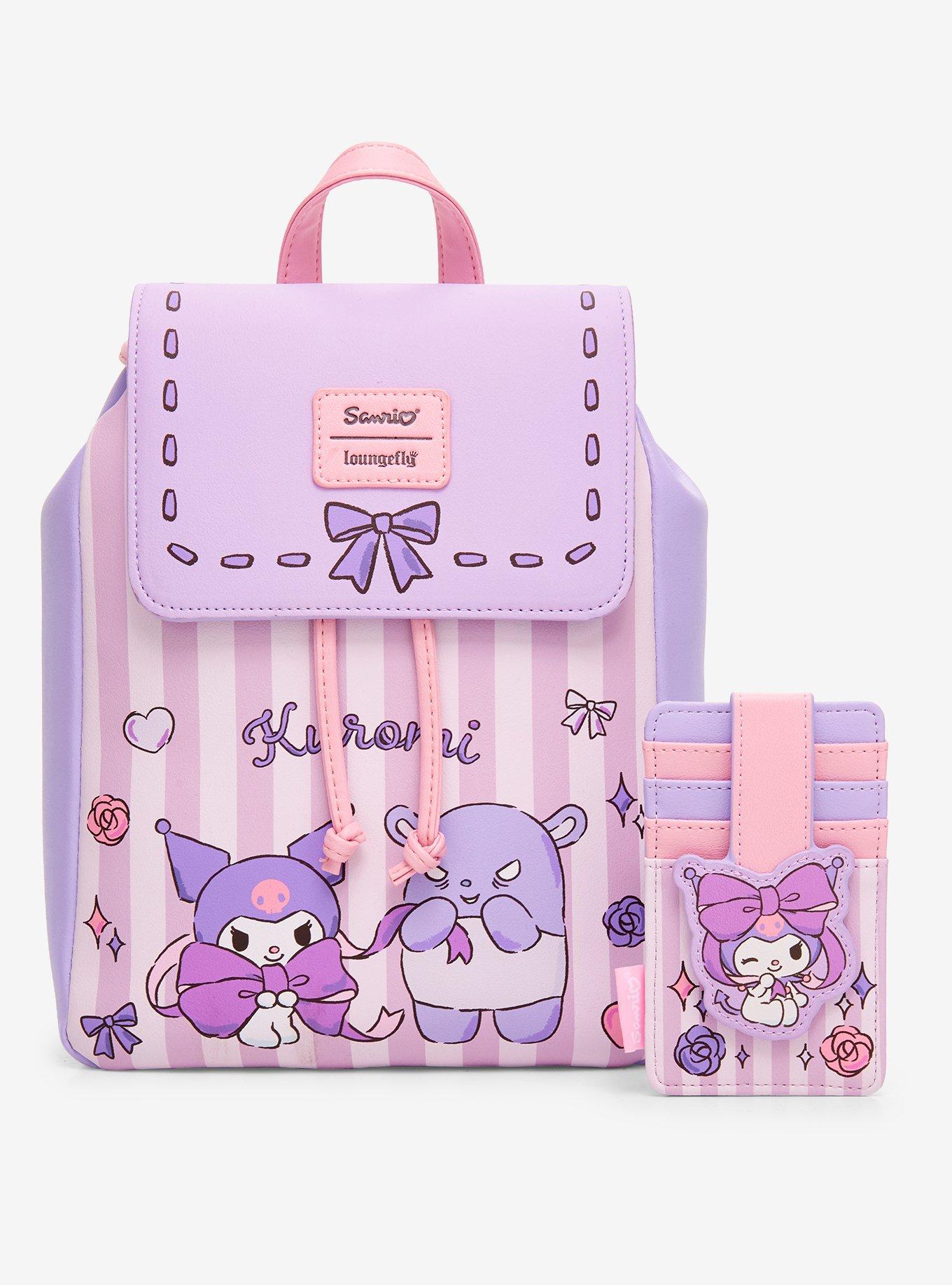 Loungefly Kuromi Purple Stripe Cardholder, , alternate - view 5