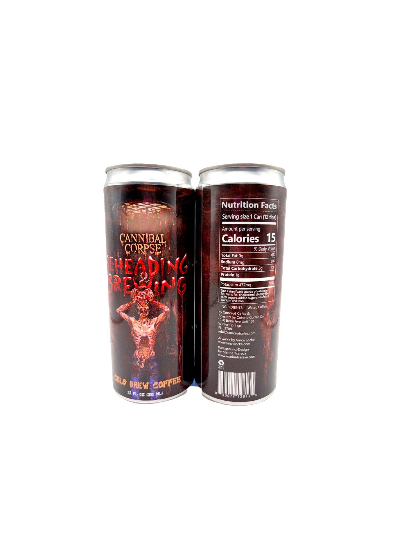 Cannibal Corpse Official 'Beheading & Brewing' Nitro Cold Brew Coffee Cans (4Pack - 12oz Per Can), , hi-res