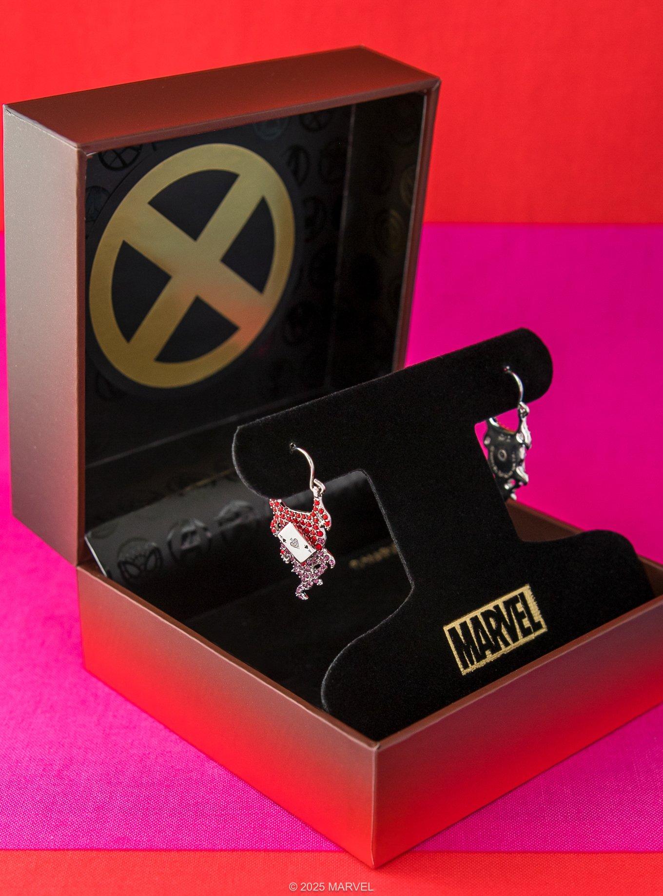 Marvel X Rocklove X-Men Gambit Spinning Card Earrings, , alternate - view 4
