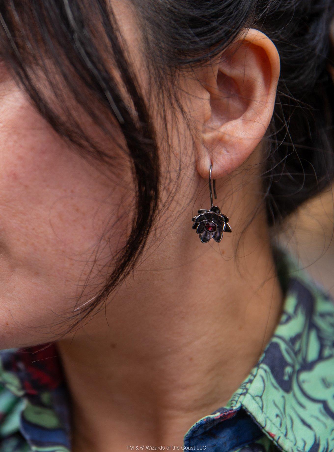 Magic The Gathering X Rocklove Black Lotus Crystal Earrings