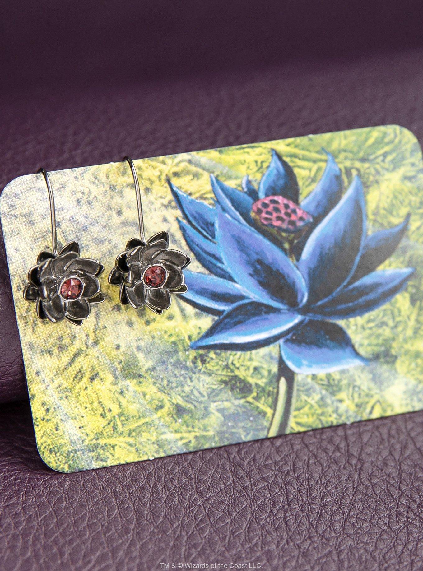 Magic The Gathering X Rocklove Black Lotus Crystal Earrings, , alternate - view 3