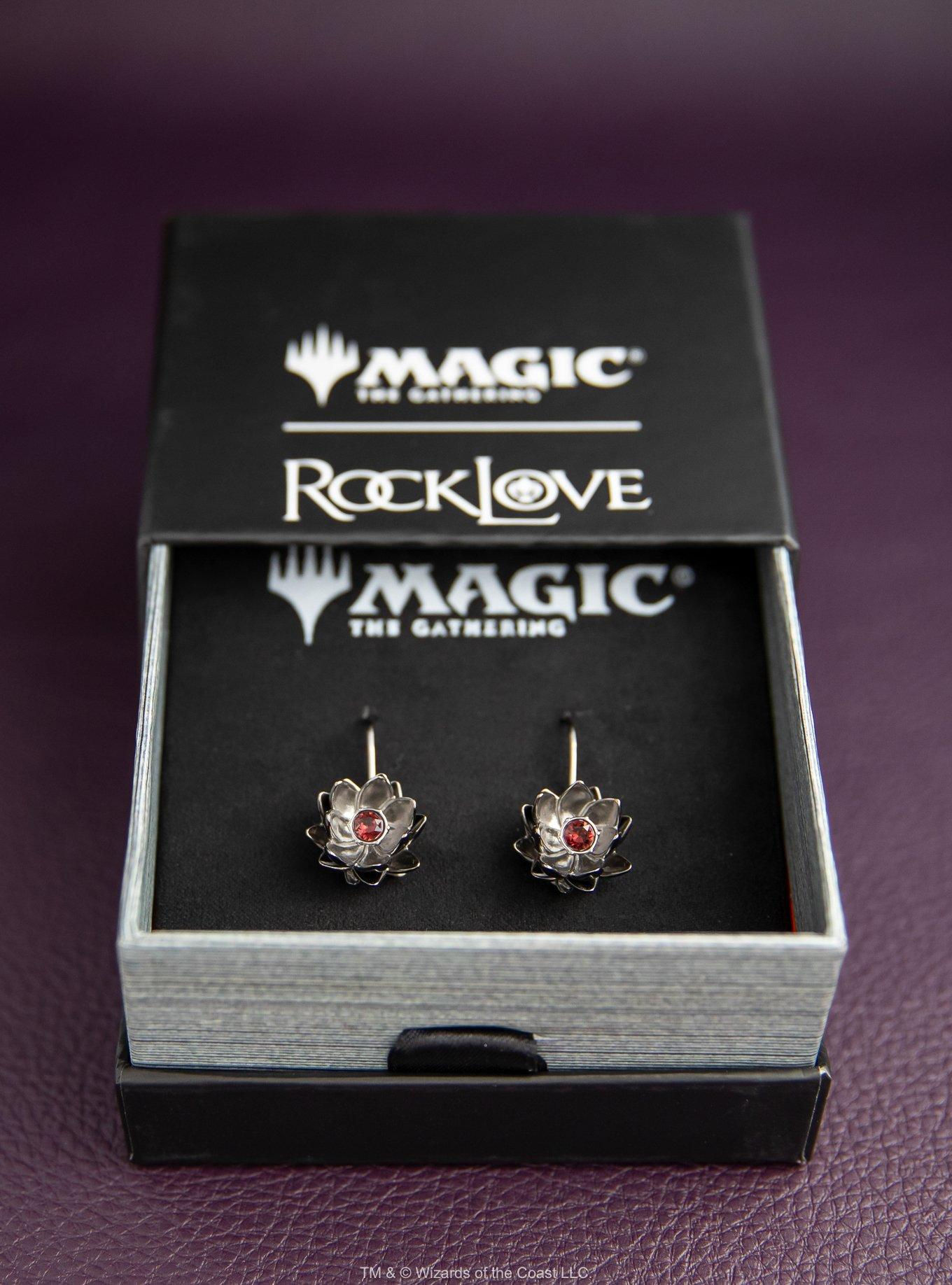 Magic The Gathering X Rocklove Black Lotus Crystal Earrings
