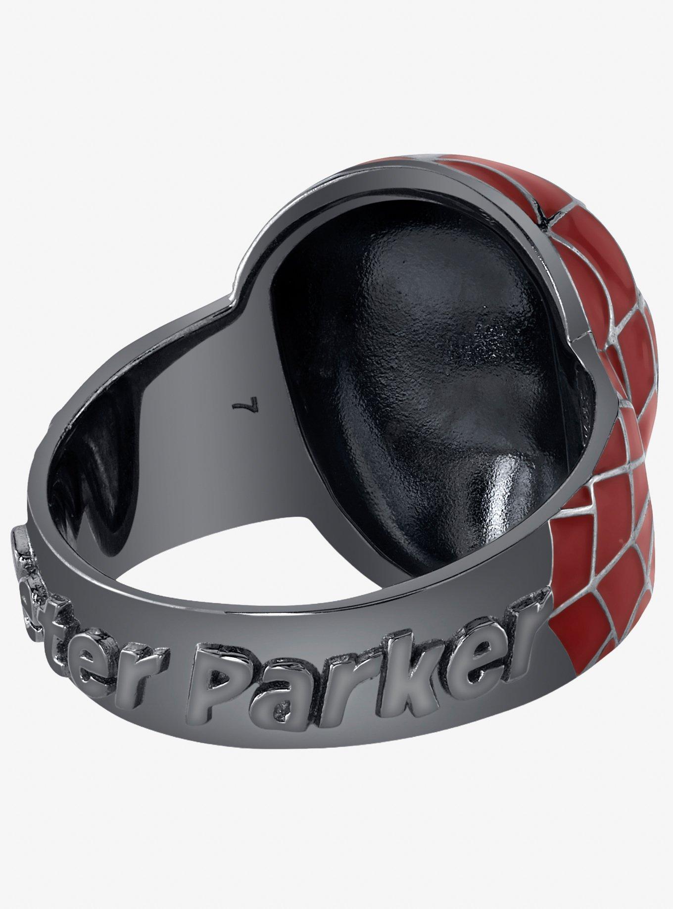 Marvel X Rocklove Spider-Man Peter Parker Mask Ring, RED, alternate
