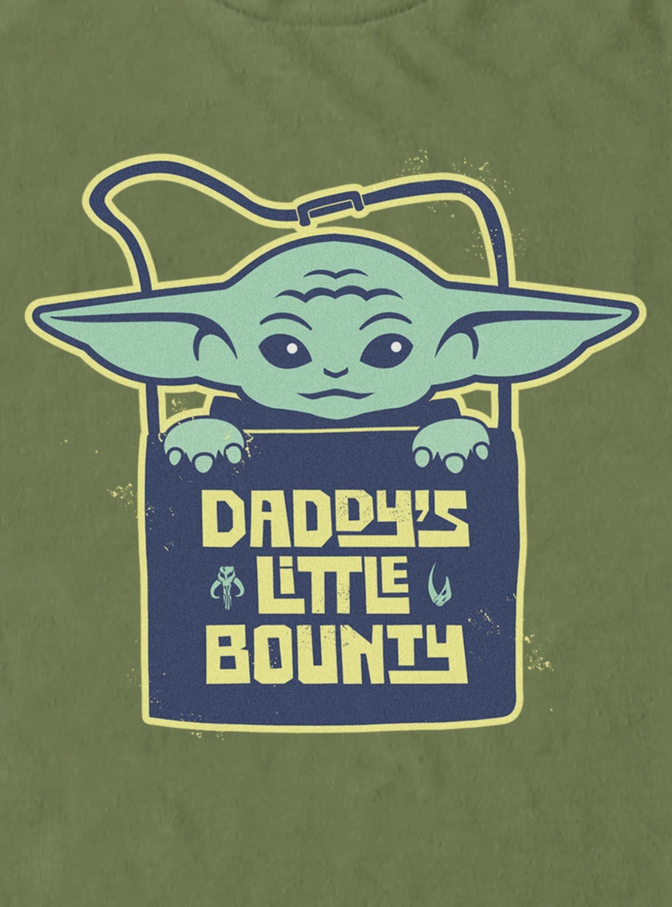 Star Wars The Mandalorian Daddys Little Bounty Grogu T-Shirt, MIL GRN, alternate