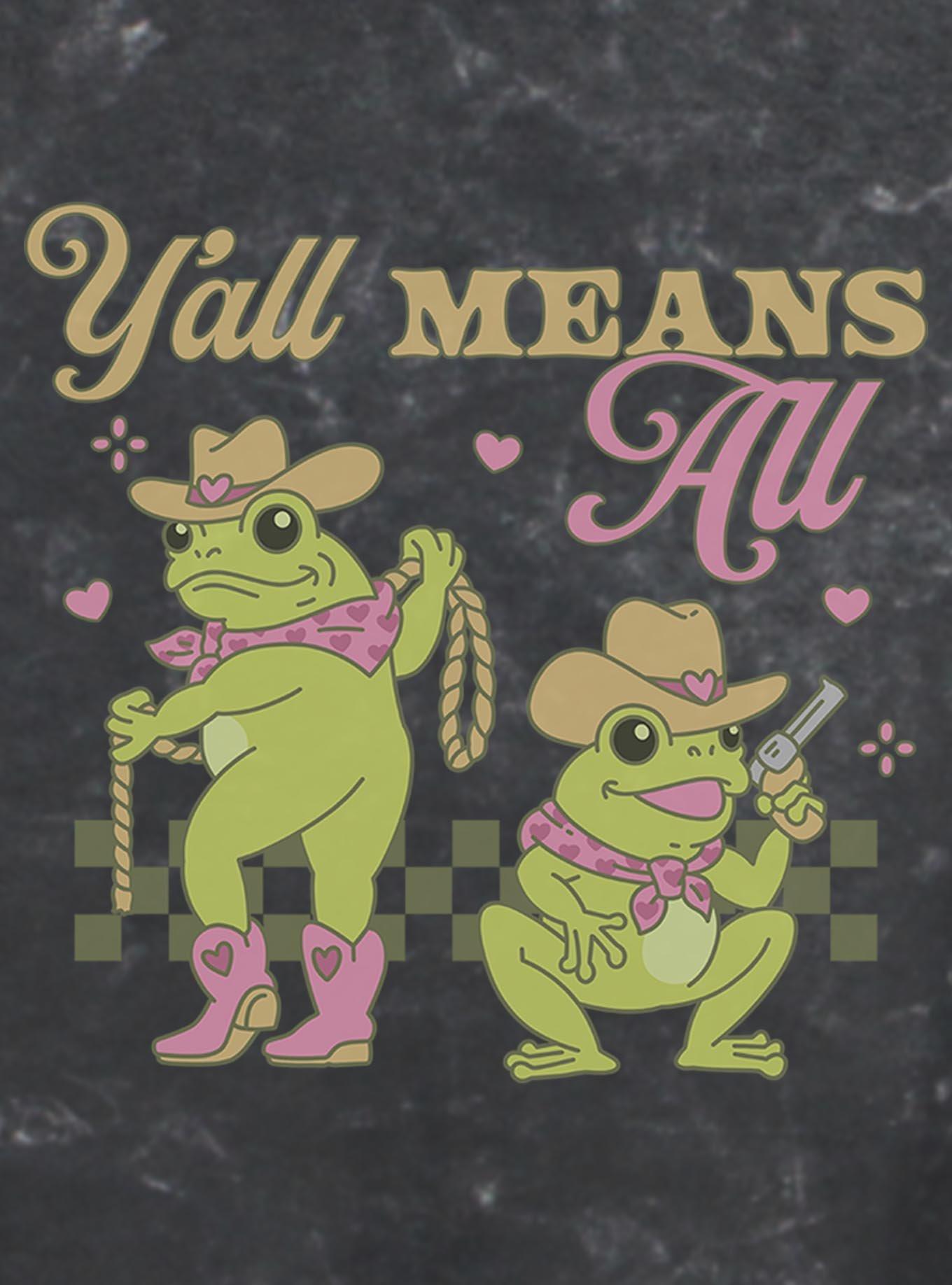 Western Frogs Gay Pride Girls Mineral Wash Crop T-Shirt Hot Topic Exclusive, , hi-res