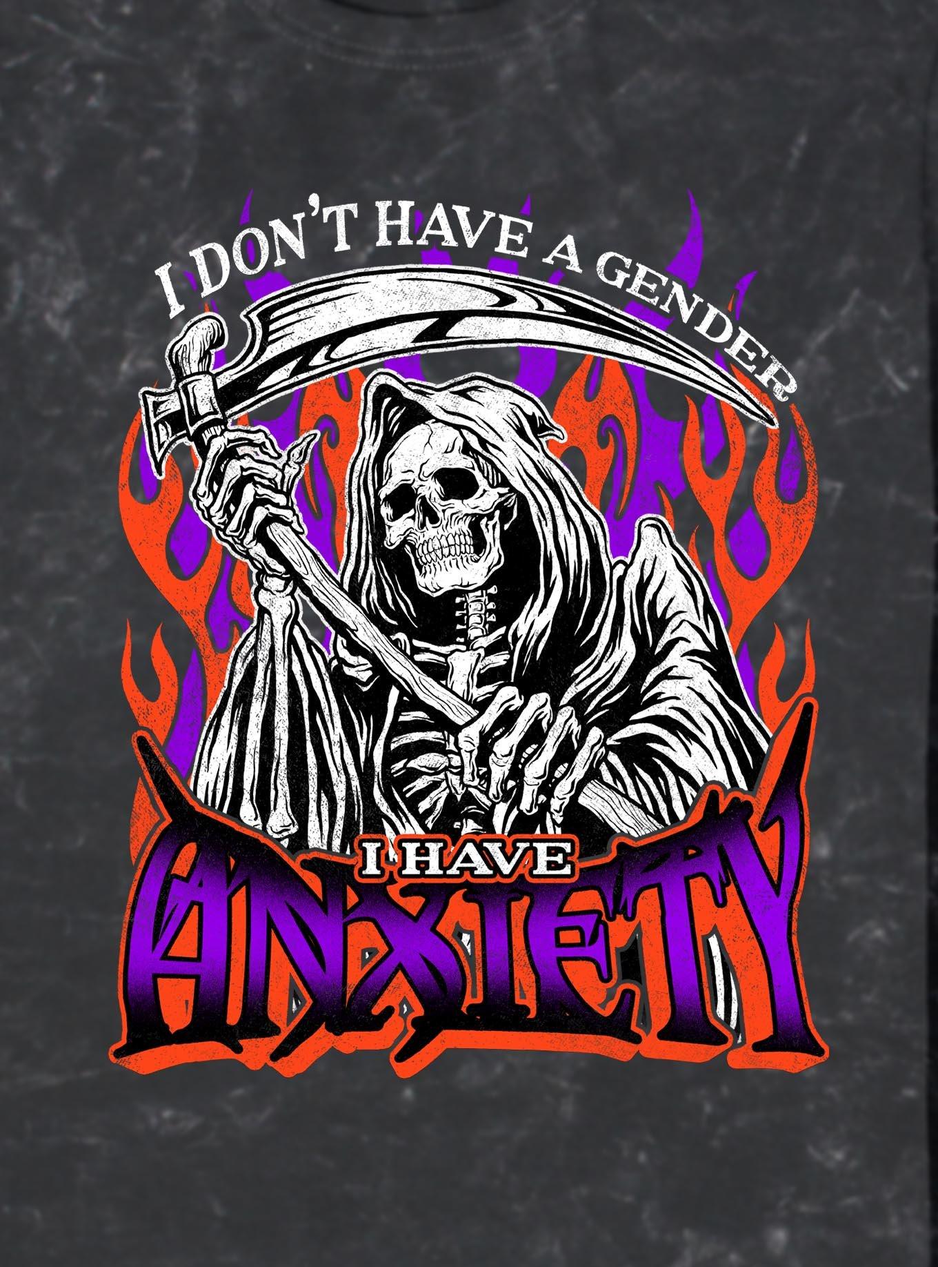 I Don't Have A Gender I Have Anxiety Mineral Wash T-Shirt Hot Topic Exclusive, , hi-res