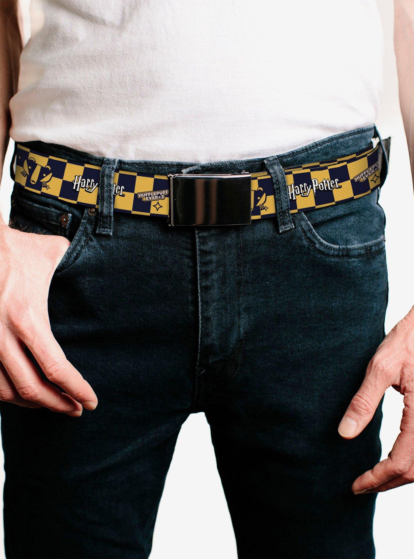 Harry Potter Hufflepuff Icons Checker Clamp Buckle Belt, , hi-res
