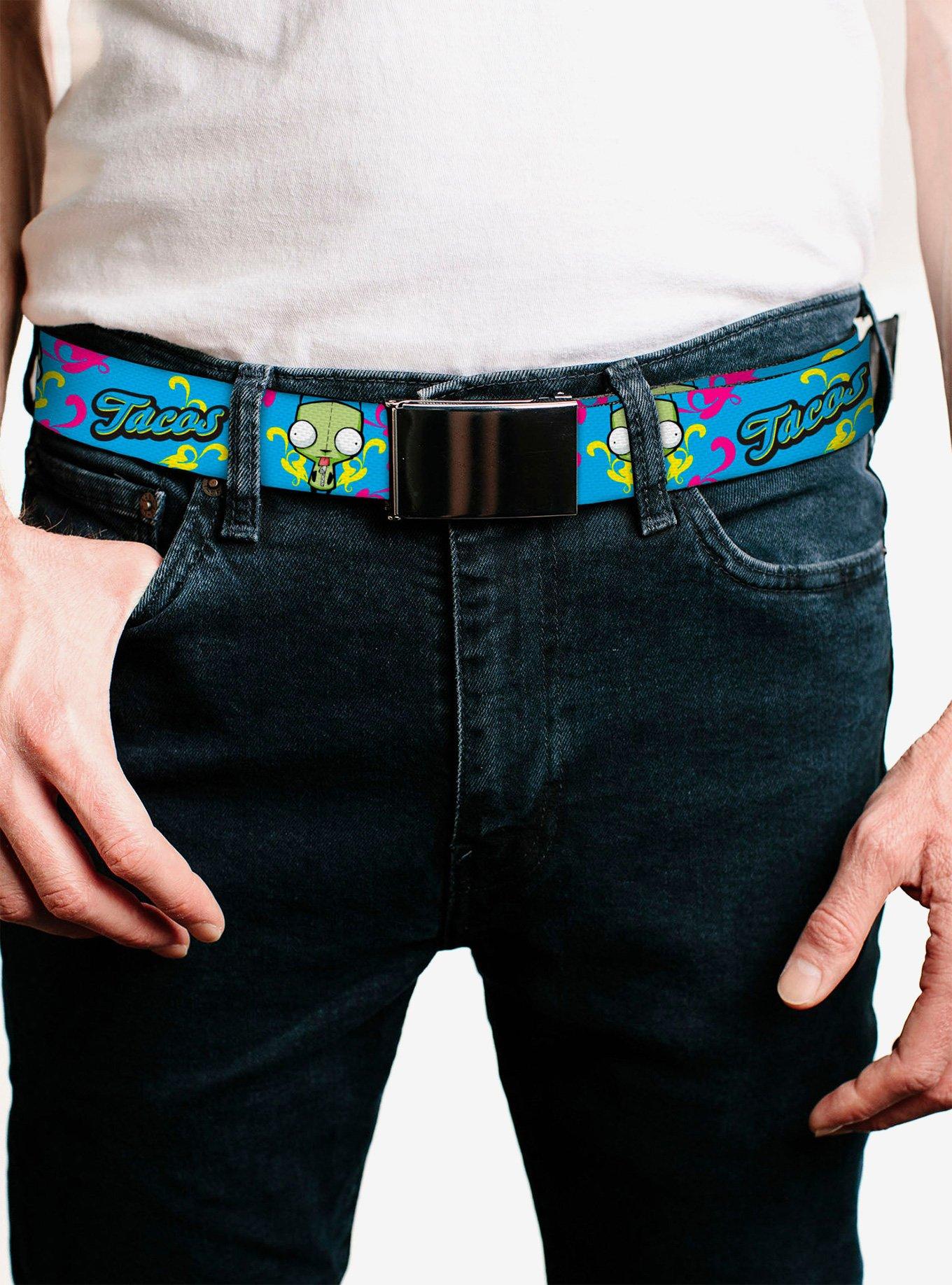 Invader Zim GIR Tacos Pose Pink Yellow Clamp Buckle Belt, , hi-res
