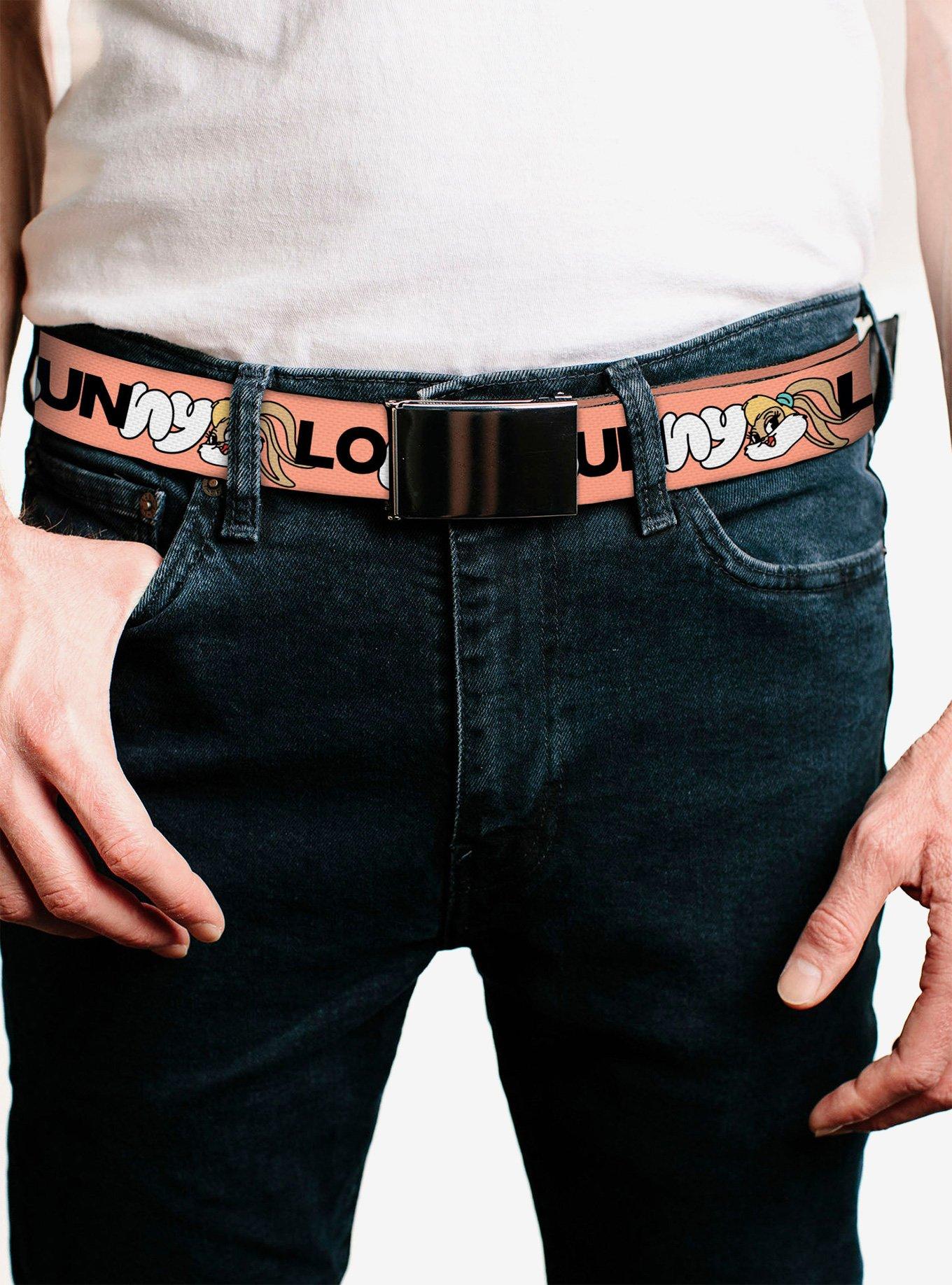 Looney Tunes Lola Bunny Smiling Face Text Peach Clamp Buckle Belt, , hi-res