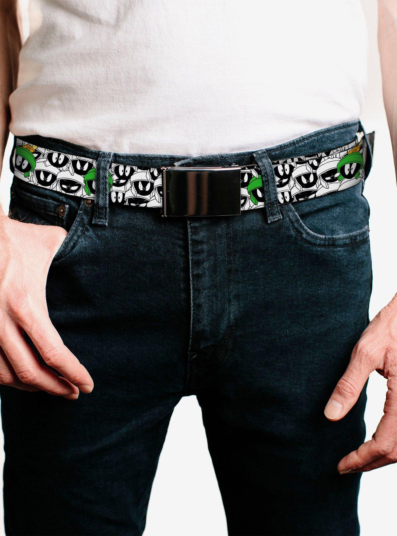 Looney Tunes Marvin the Martian Faces Stacked Clamp Buckle Belt