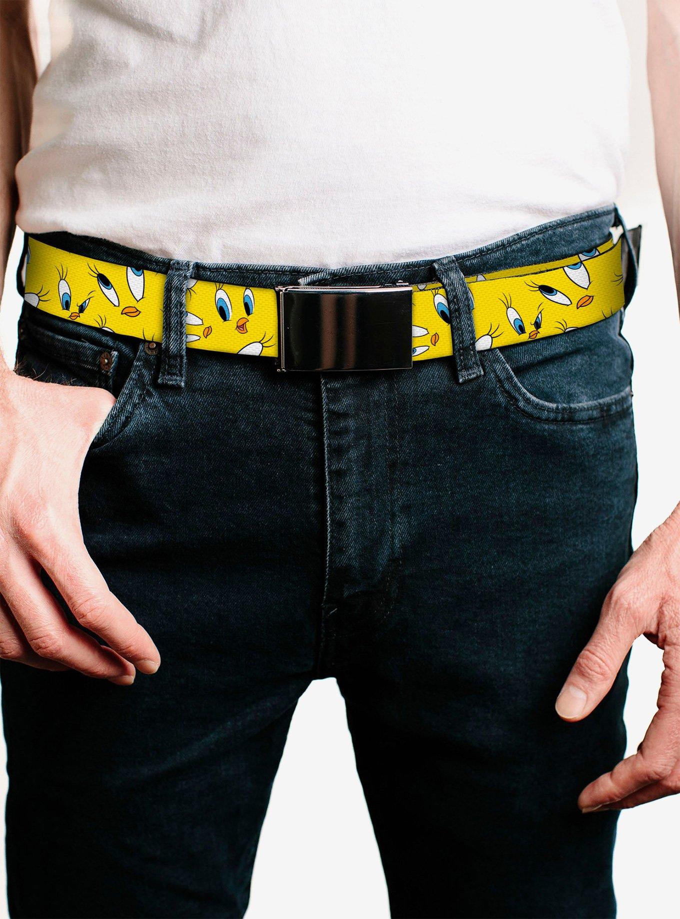 Looney Tunes Tweety Expression and Eyes Scattered Clamp Buckle Belt, , hi-res