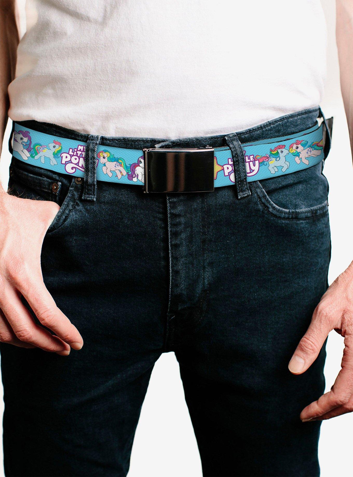 My Little Pony Three Rainbow Poses and Logo Multi Clamp Buckle Belt