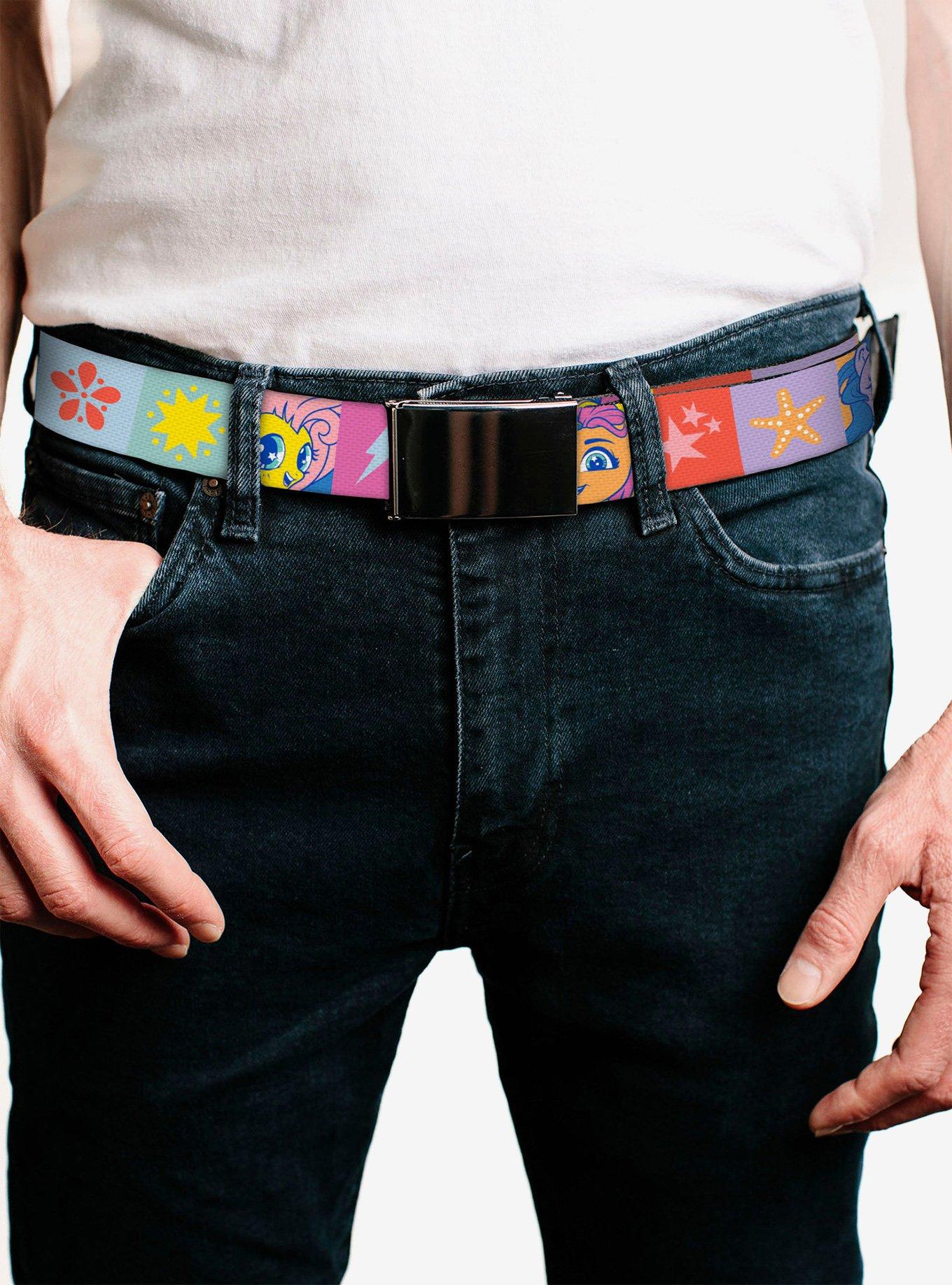 My Little Pony Faces and Cutie Mark Blocks Multi Clamp Buckle Belt