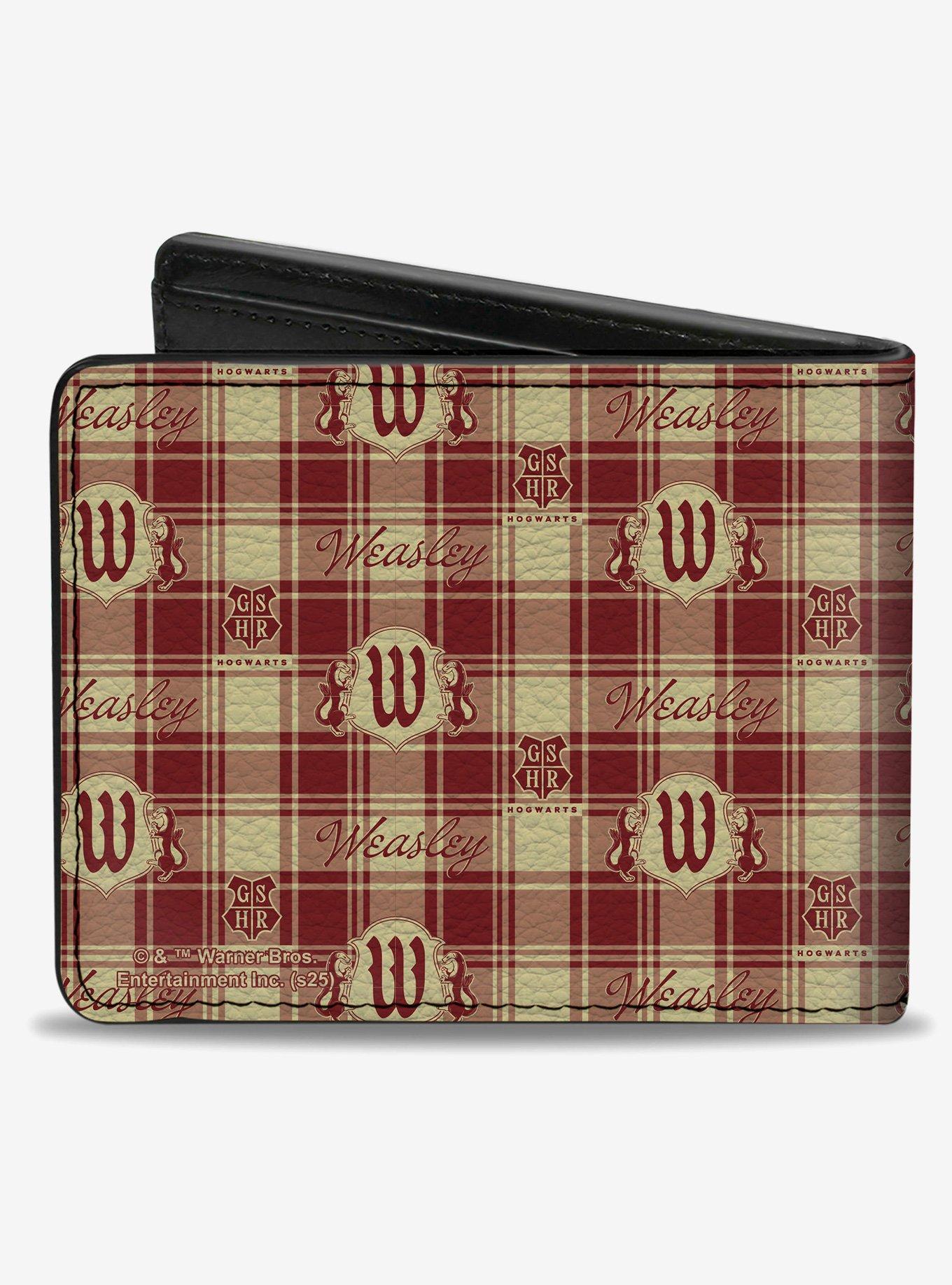 Harry Potter Weasley Family House Crest Plaid Beige Bifold Wallet, , hi-res